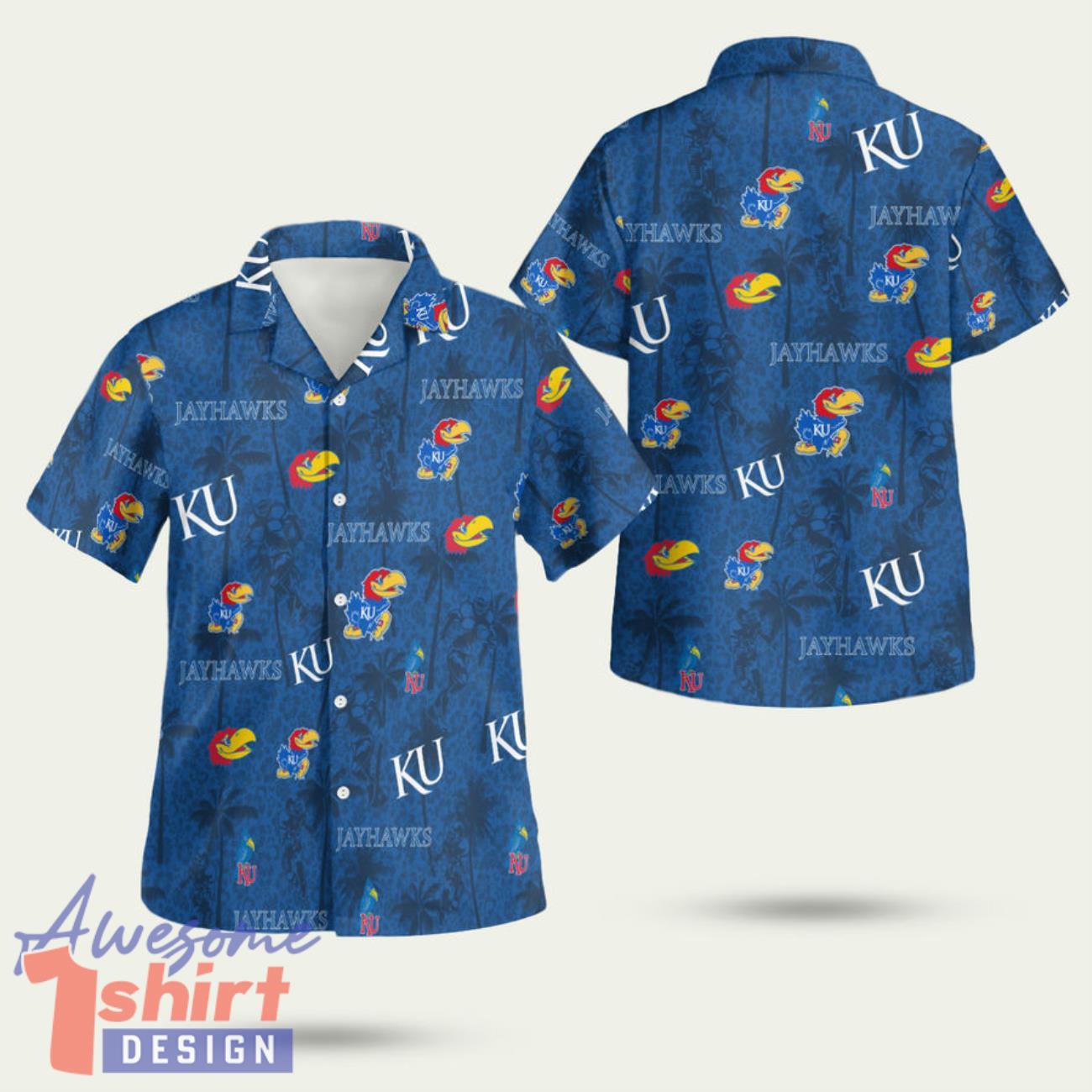 Kansas Jayhawks Beach Coconut Tree 157 3D Hawaiian Shirt Summer Style Gift