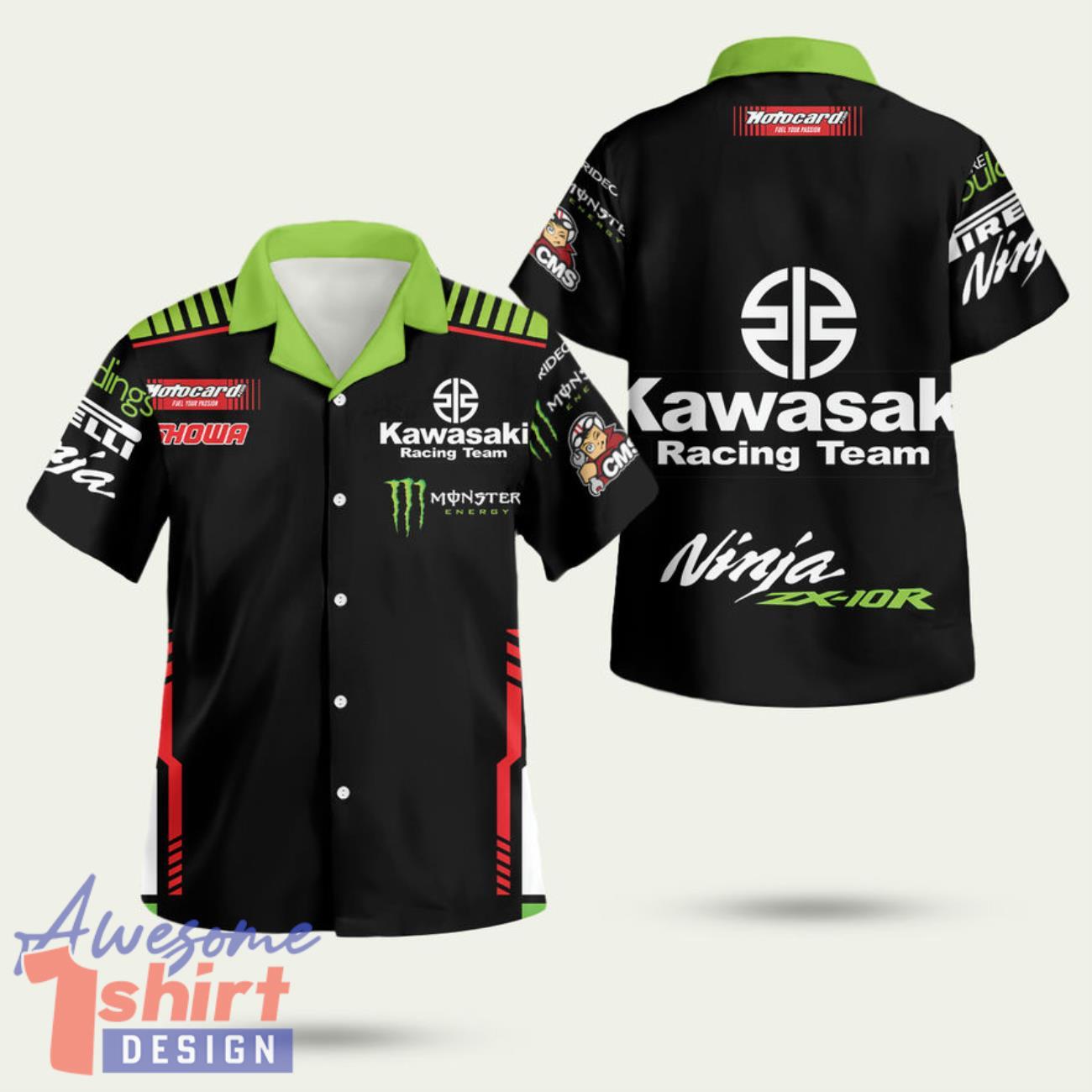 Kawasaki Ninja Zx 10r Racing Team 3D Hawaiian Shirt Summer Style Gift