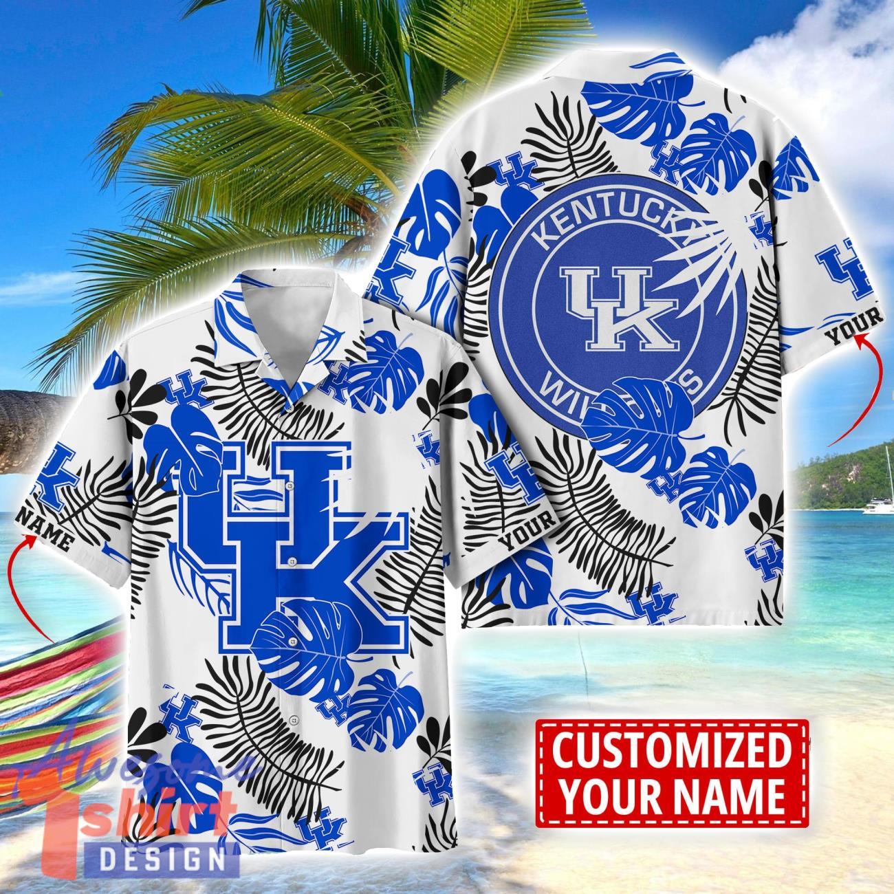 Kentucky Wildcats Aloha Hawaiian Shirt Custom Name Summer Gift Holiday Team Shirt