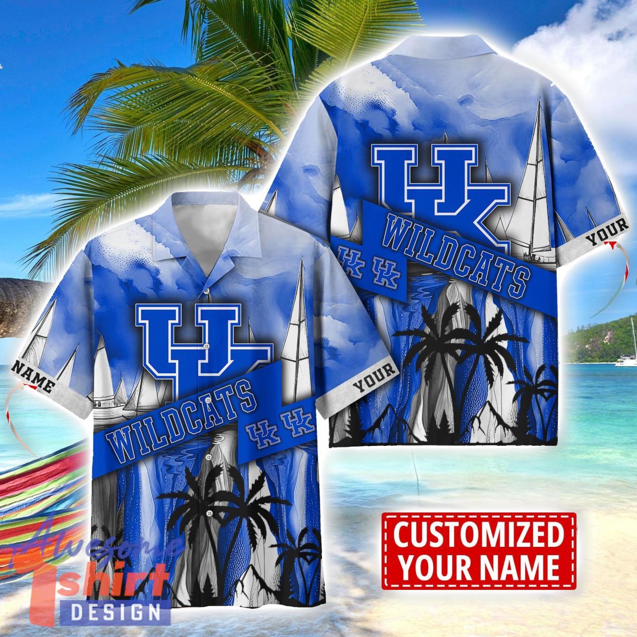 Kentucky Wildcats Hawaii Shirt Custom Name Sports Team Beach Shirt