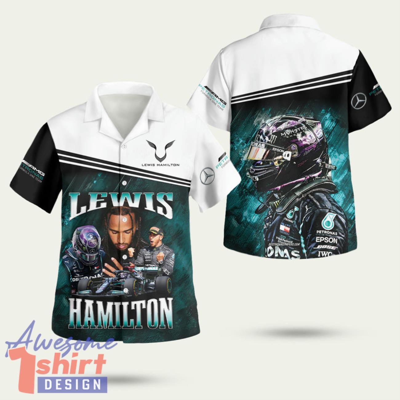 Lewis Hamilton Mercedes Amg Petronas F1 Team 3D Hawaiian Shirt Summer Style Gift