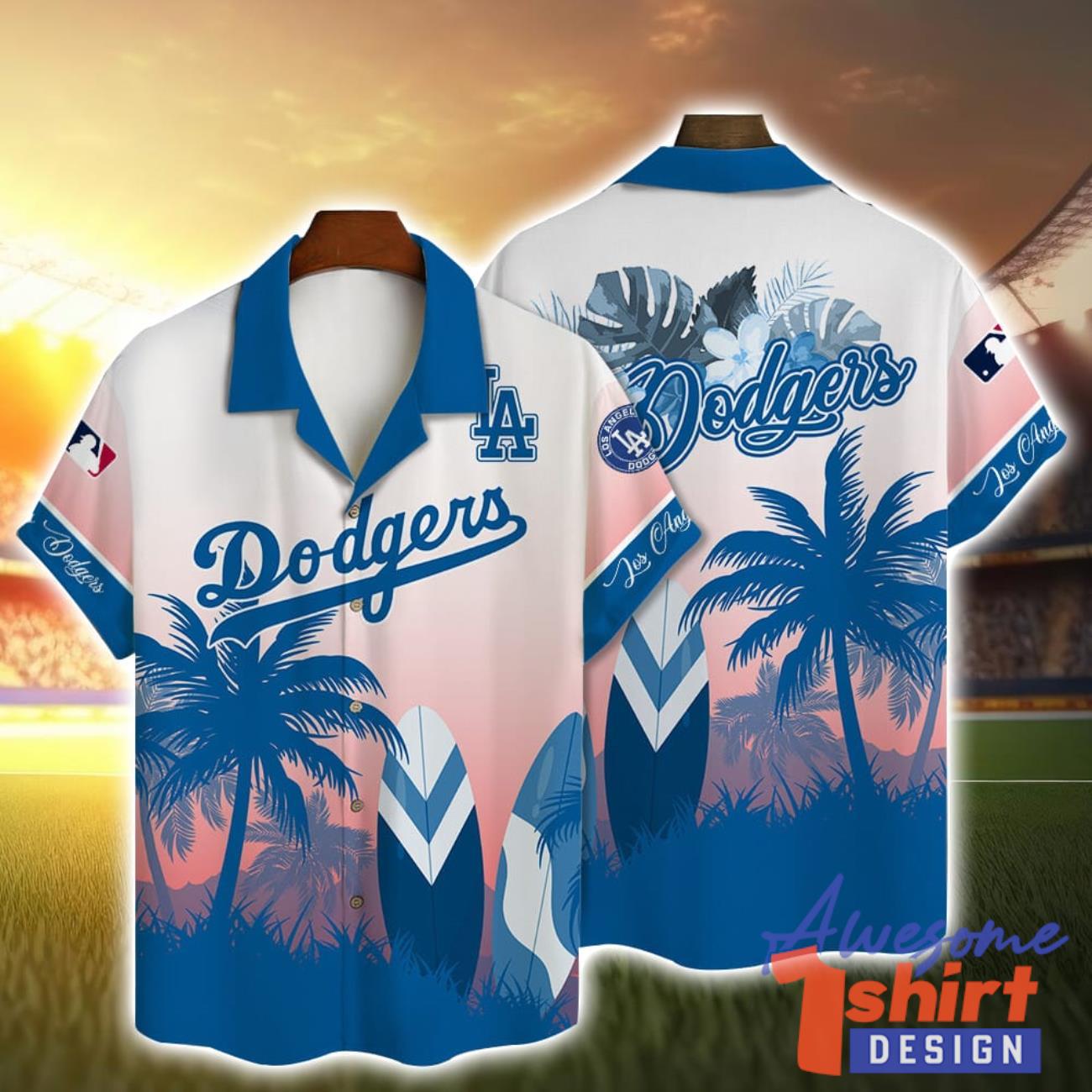 Los Angeles Dodgers MLB Coconut Surfboard Pattern 3D Hawaiian Shirt For Fans