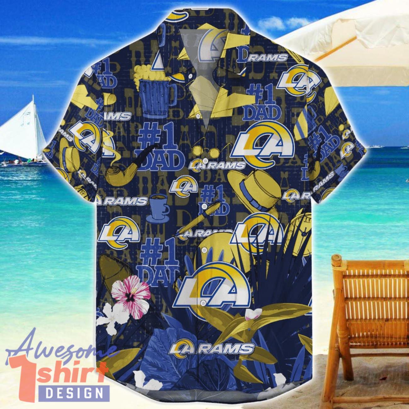 Los Angeles Rams Hawaiian Shirt Father’s Day Gift For Dad Grandpa NFL Team