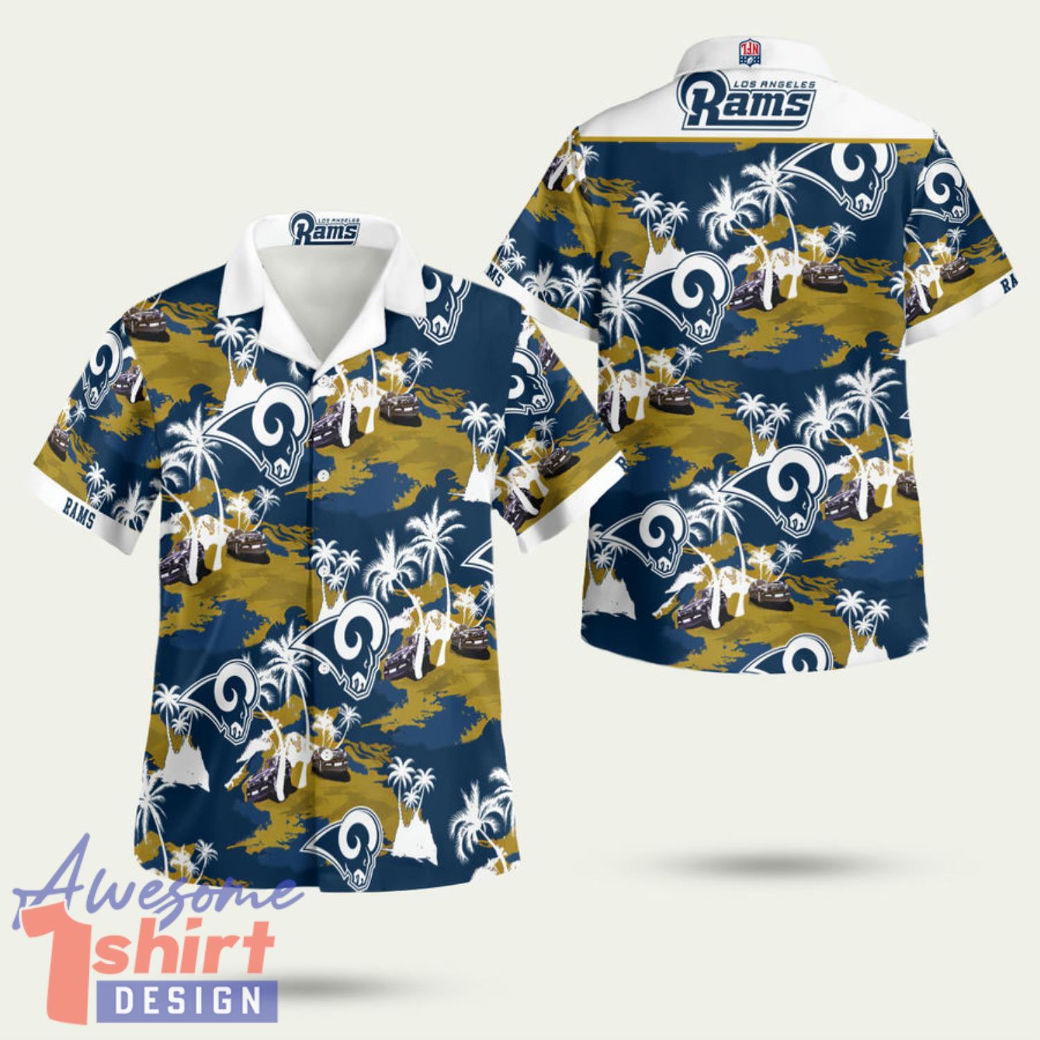 Los Angeles Rams Logo Pattern 0297 3D Hawaiian Shirt Summer Style Gift