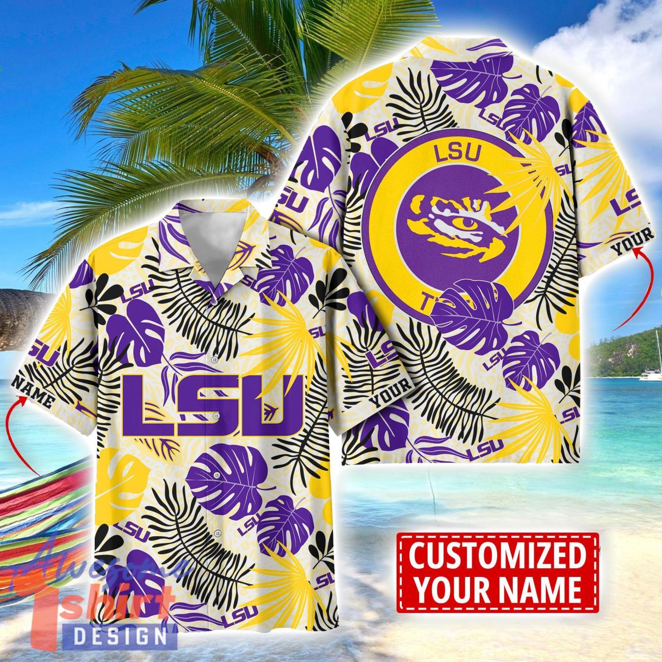 LSU TIGERS Aloha Hawaiian Shirt Custom Name Summer Gift Holiday Team Shirt