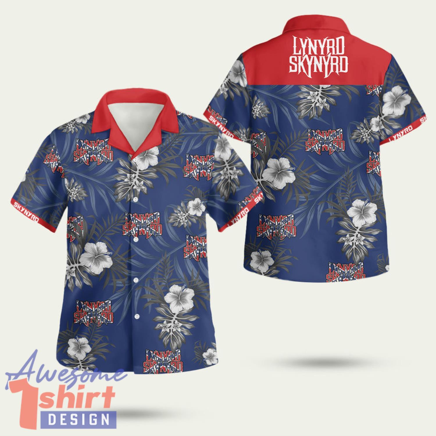 Lynyrd Skynyrd American Rock Band Blue 3D Hawaiian Shirt Summer Style Gift