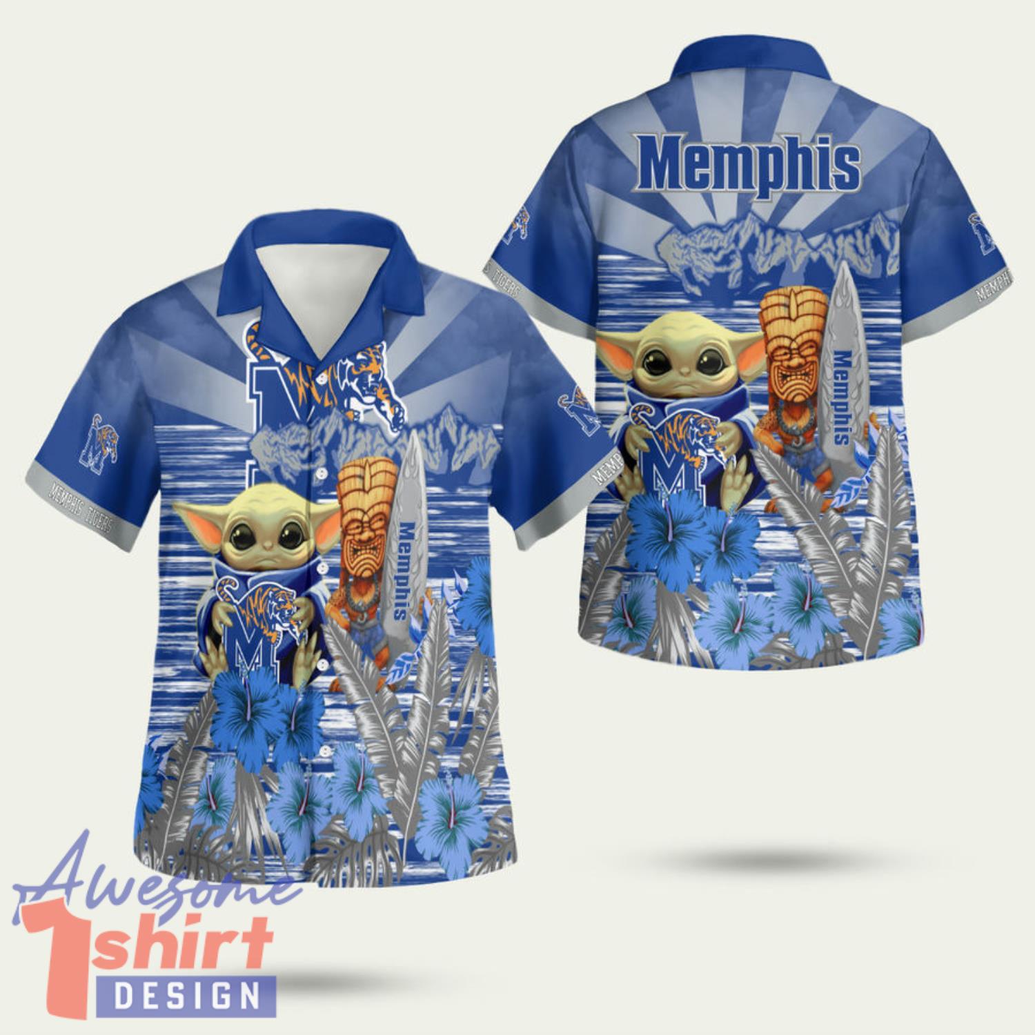 Memphis Tigers Baby Yoda 3D Hawaiian Shirt Summer Style Gift