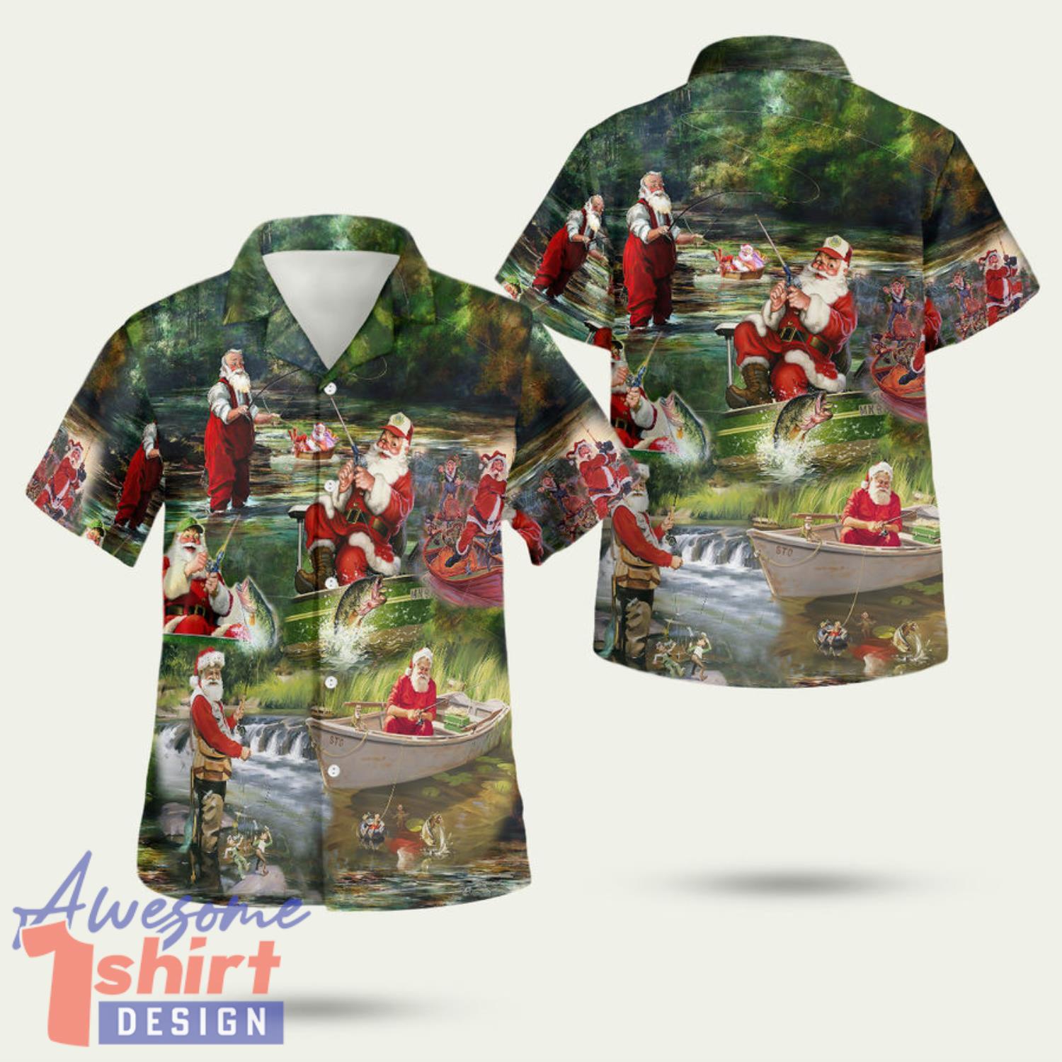 Merry Fishmas And A Happy New Reel Christmas 3D Hawaiian Shirt Summer Style Gift