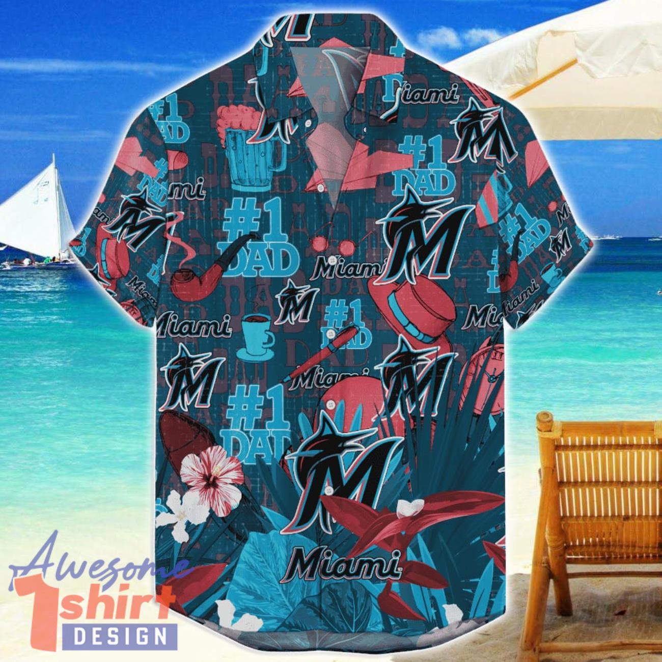 Miami Marlins Hawaiian Shirt Father’s Day Gift For Dad Grandpa MLB Team