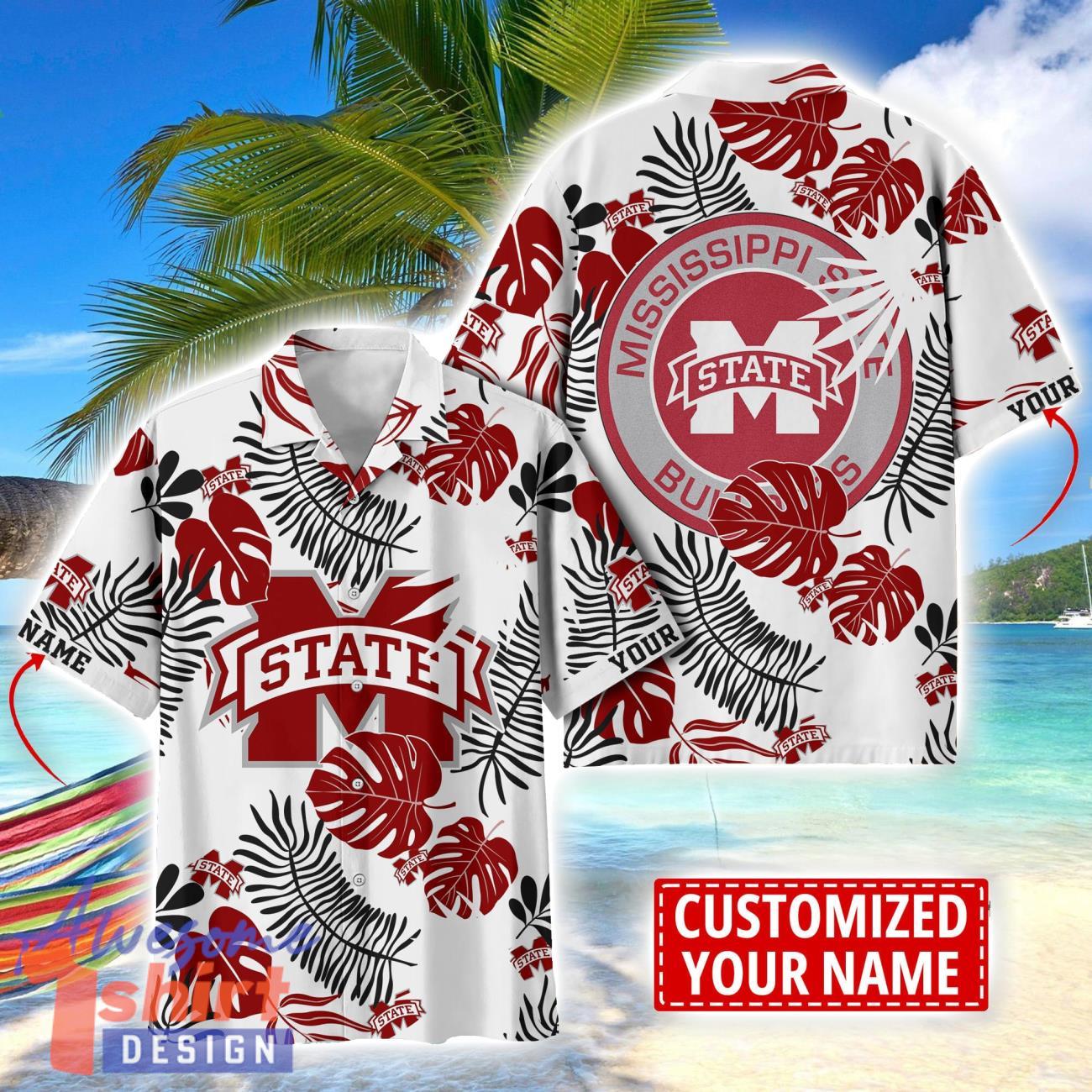 Mississippi State Bulldogs Aloha Hawaiian Shirt Custom Name Summer Gift Holiday Team Shirt