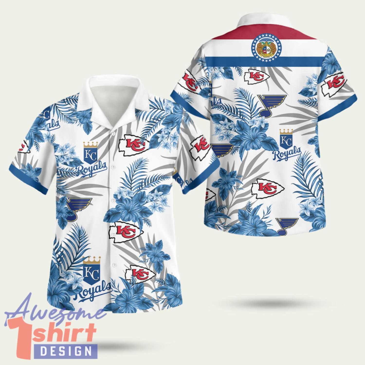 Missouri Sports Chiefs Blues Royals 3D Hawaiian Shirt Summer Style Gift