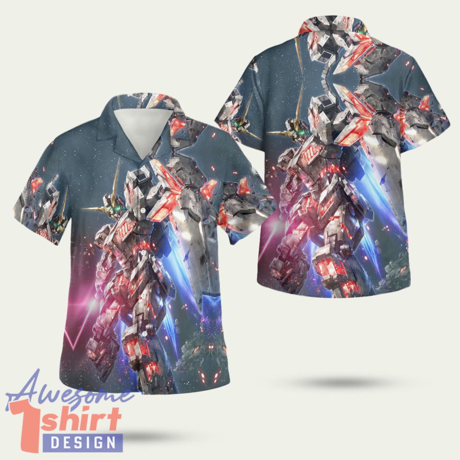 Mobile Suit Gundam 3D Hawaiian Shirt Summer Style Gift