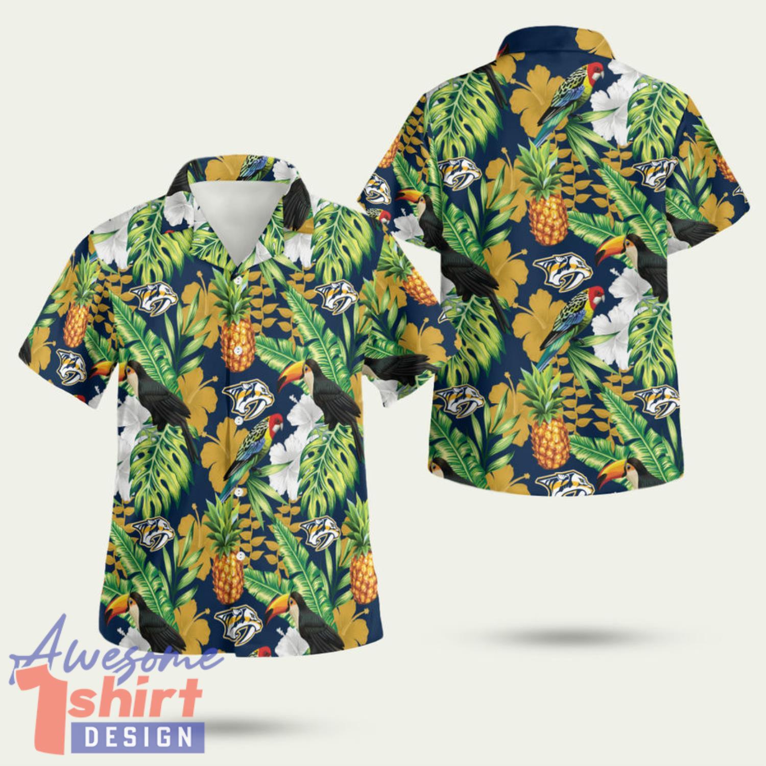 Nashville Predators 01 3D Hawaiian Shirt Summer Style Gift