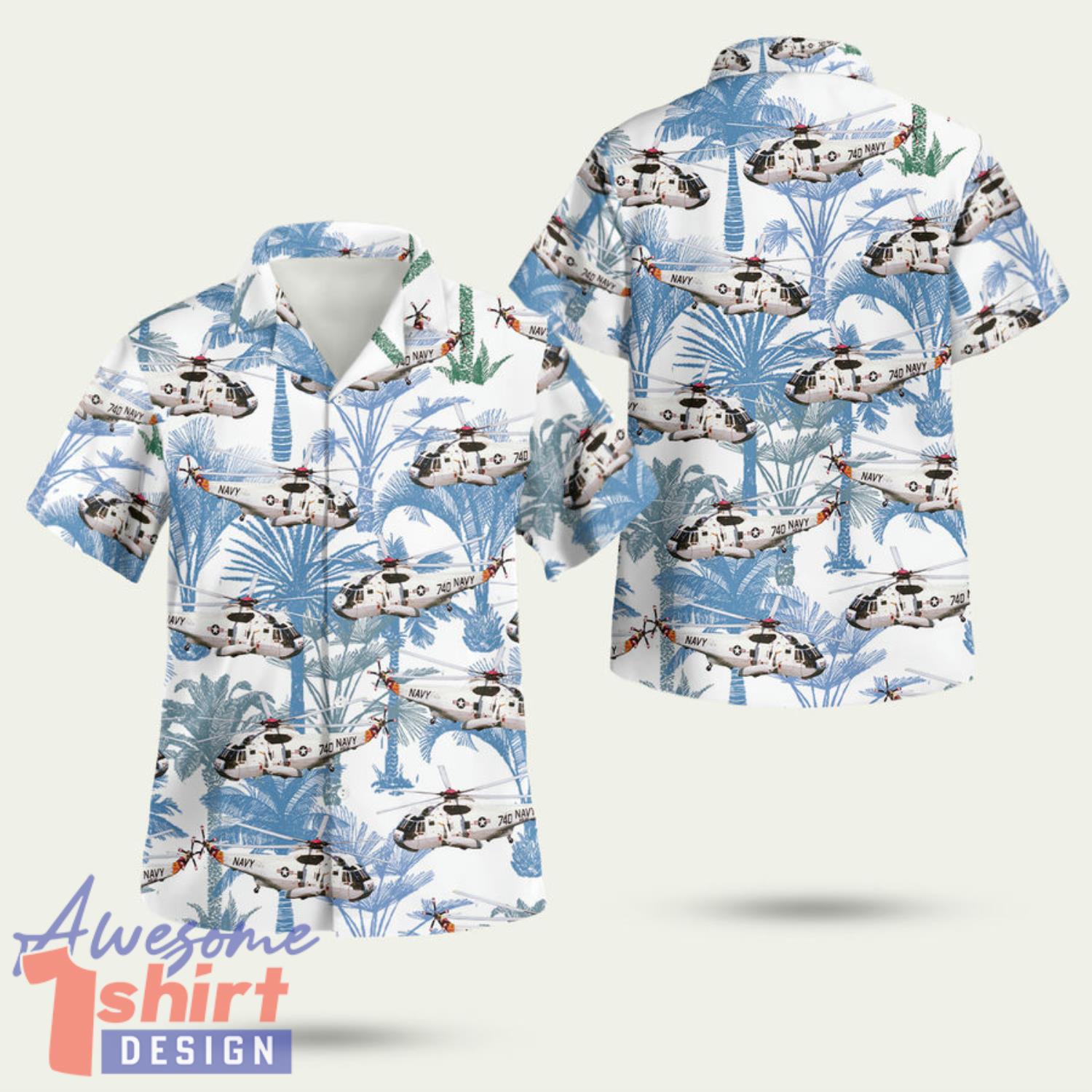 Navy Sikorsky Sh 3 Sea King 3D Hawaiian Shirt Summer Style Gift