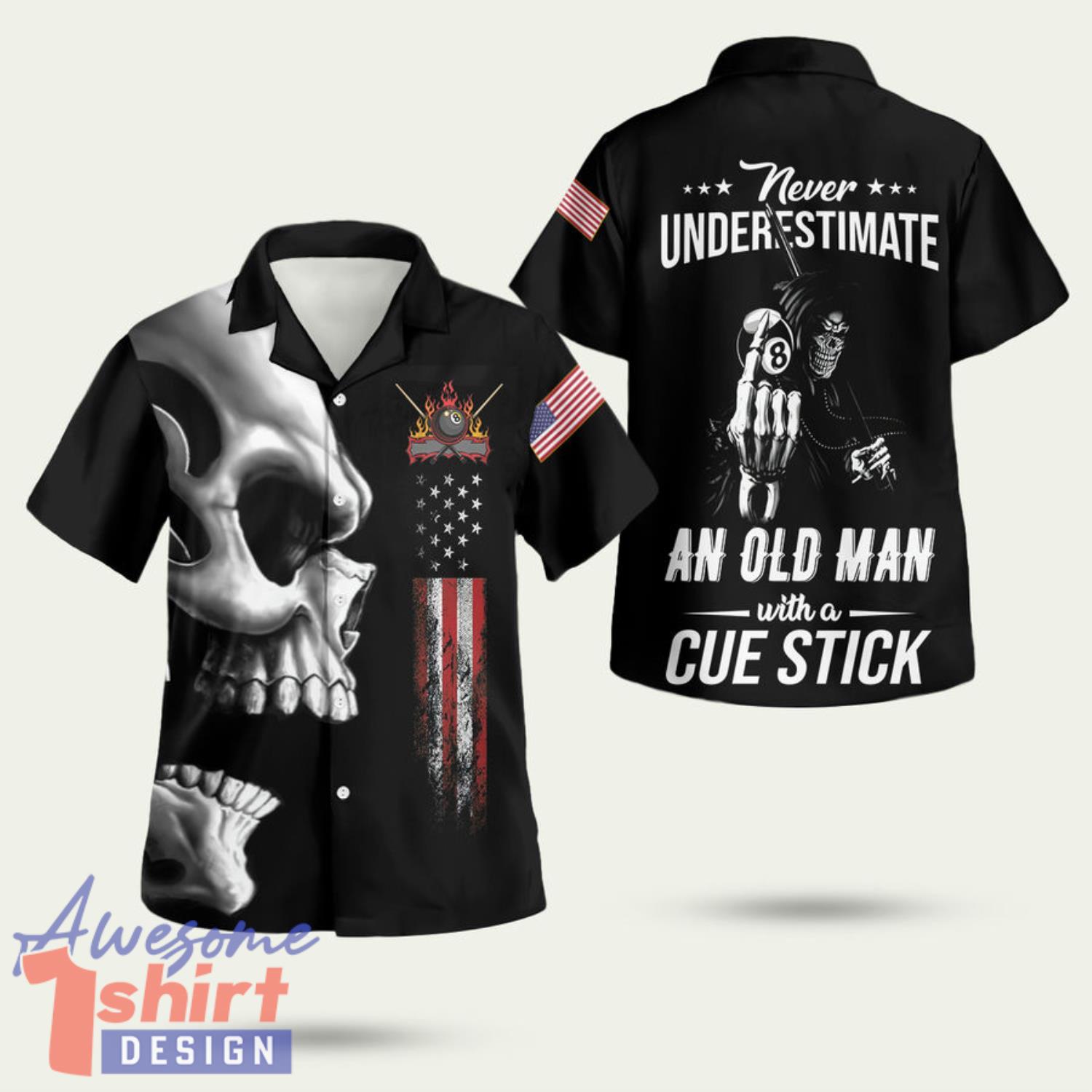 Never Underestimate An Old Man Billiards 3D Hawaiian Shirt Summer Style Gift