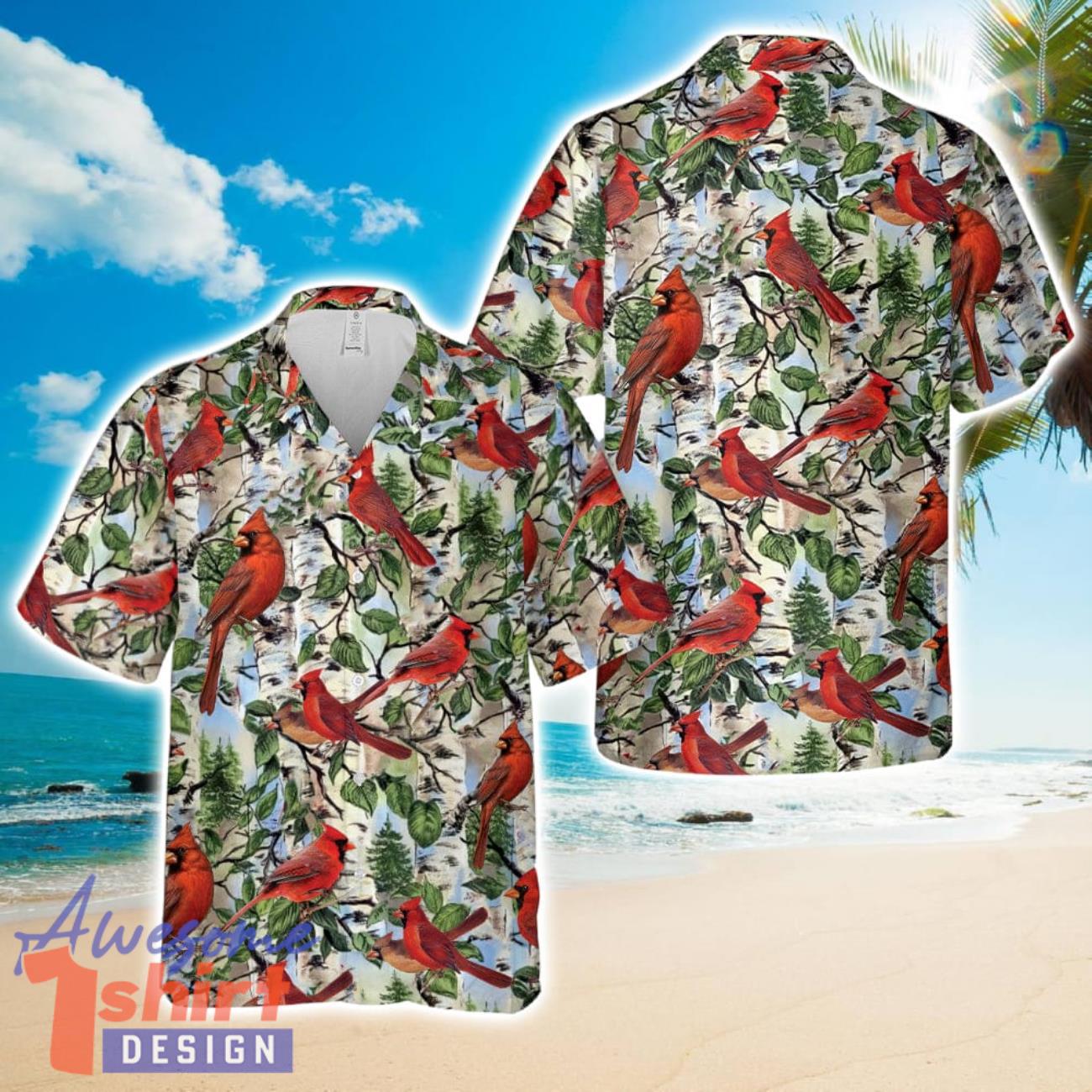 Northern Cardinal Bird  AOP Hawaiian Shirt Beach Gift