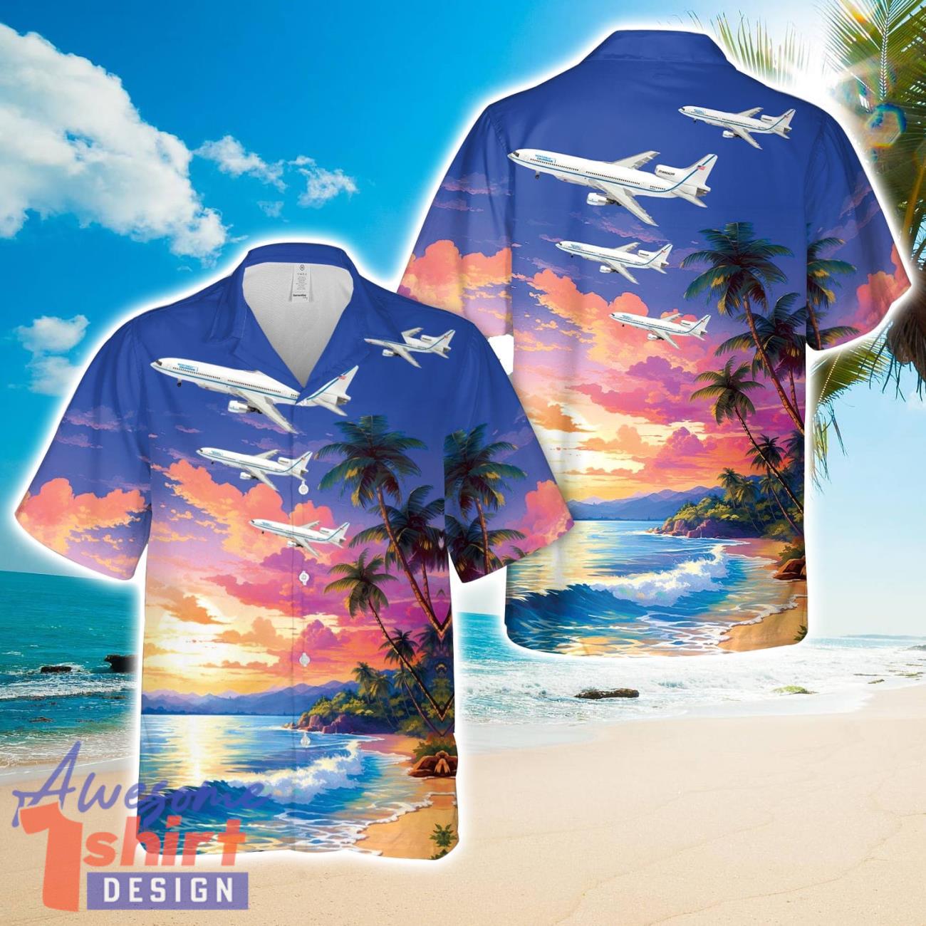 Northrop Grumman Lockheed L-1011-100 TriStar “Stargazer” with Pegasus XL rocket  AOP Hawaiian Shirt Beach Gift