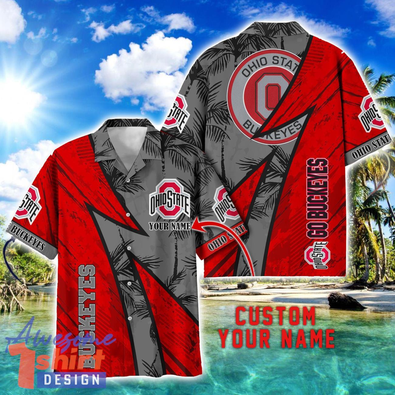 Ohio State Buckeyes AOP Hawaiian Shirt Beach Summer Shirt Personalized Name For fans