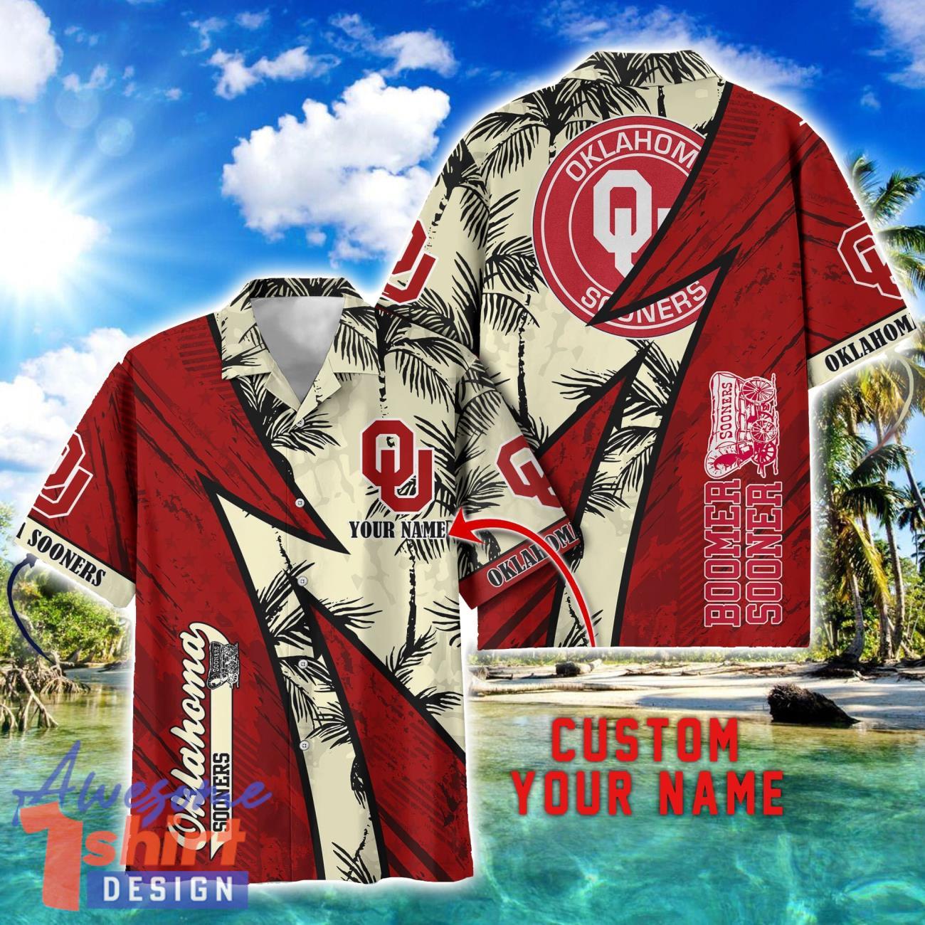 Oklahoma Sooners AOP Hawaiian Shirt Beach Summer Shirt Personalized Name For fans