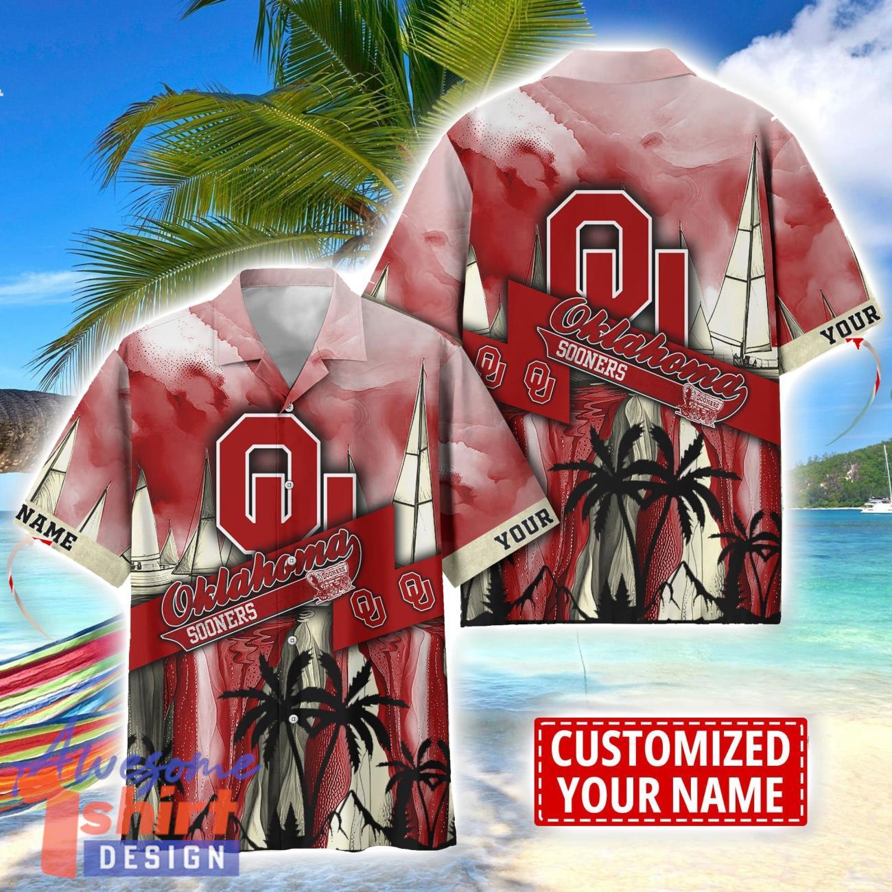 Oklahoma Sooners Hawaii Shirt Custom Name Sports Team Beach Shirt