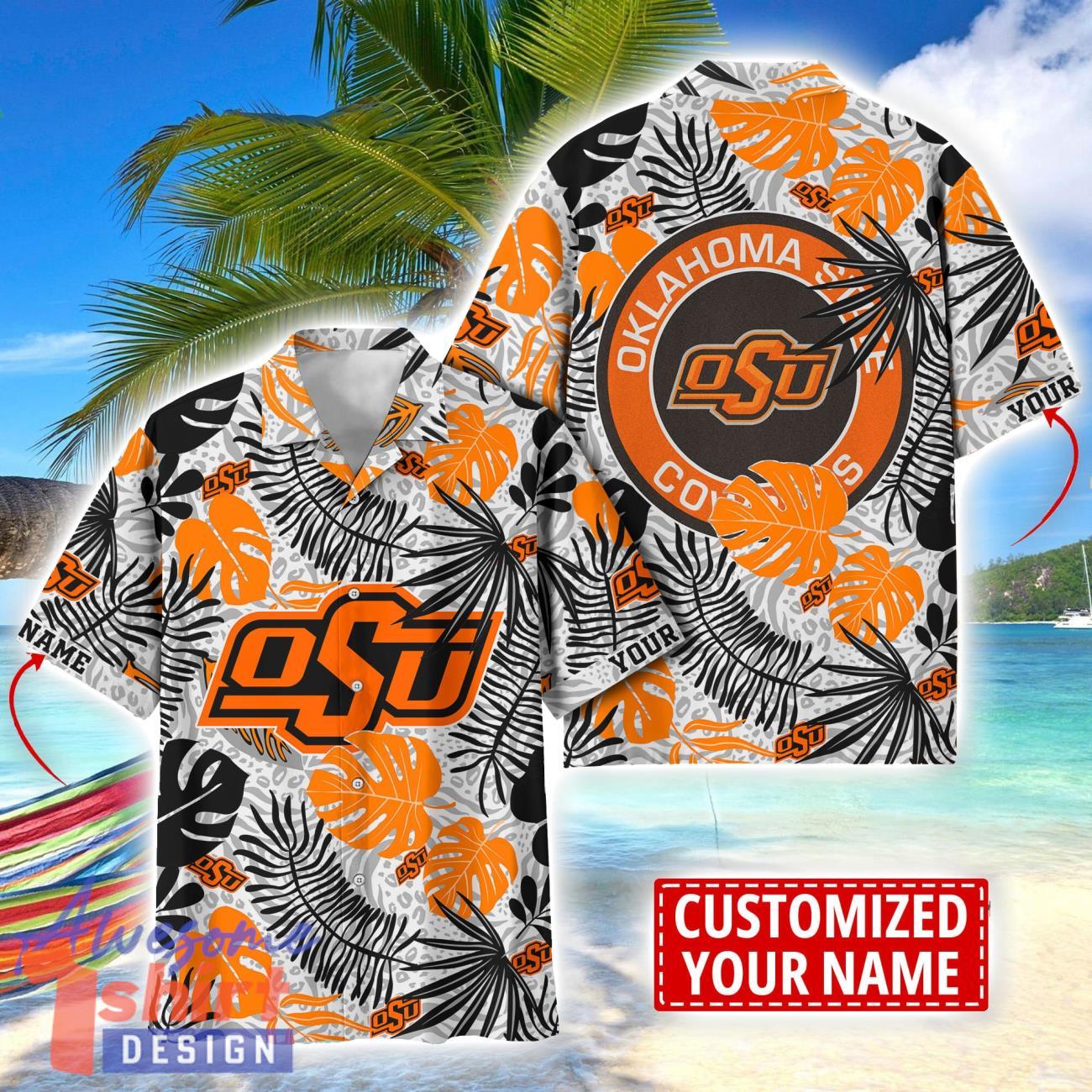 Oklahoma State Cowboys Aloha Hawaiian Shirt Custom Name Summer Gift Holiday Team Shirt