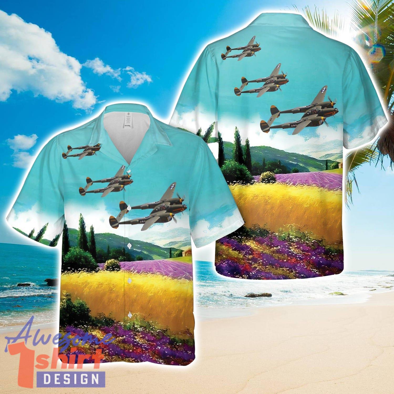 P-38 Lightning ”Tangerine” Hawaiian Shirt Men Women Men Women Beach Shirt