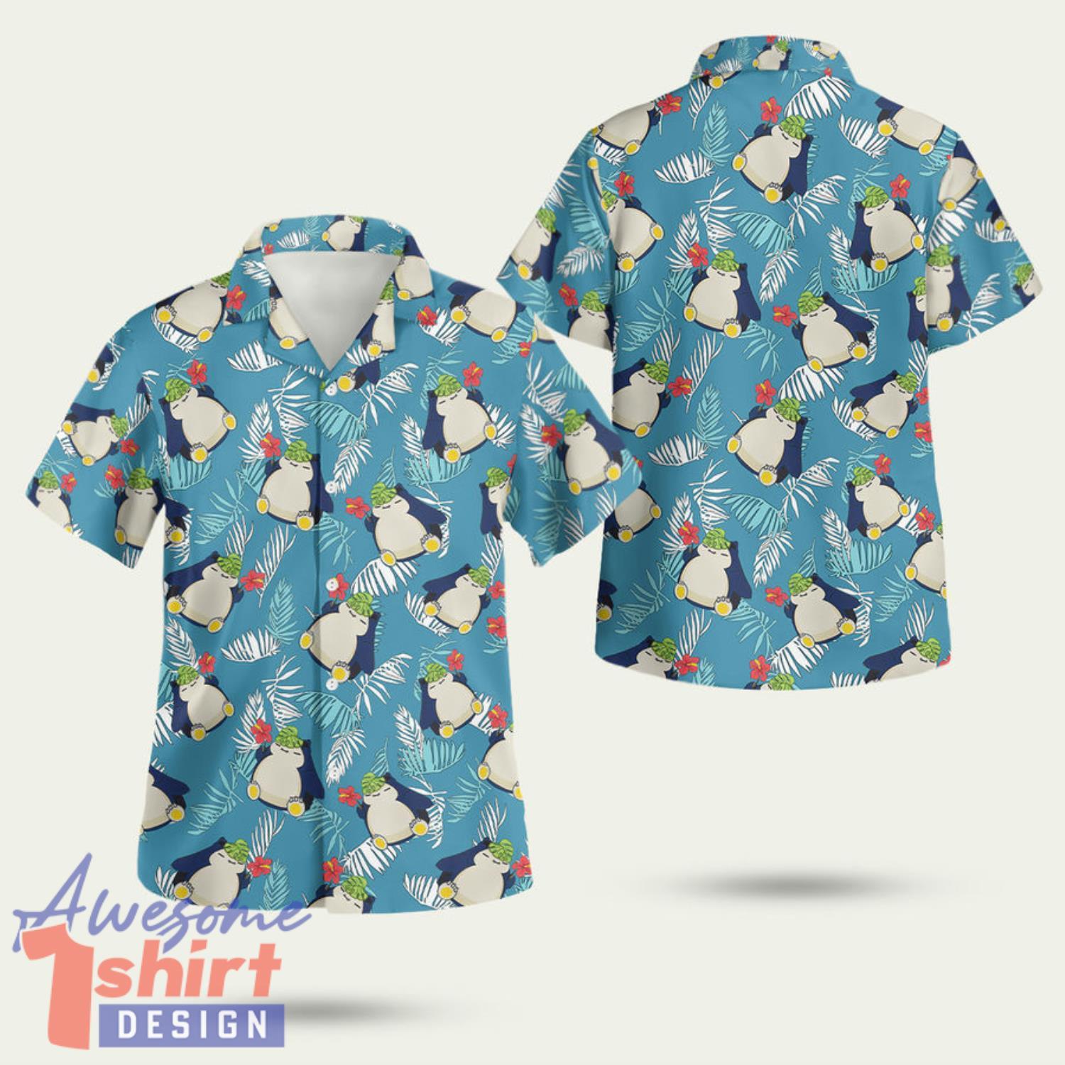 Pokemon Snorlax Tropical Beach 3D Hawaiian Shirt Summer Style Gift