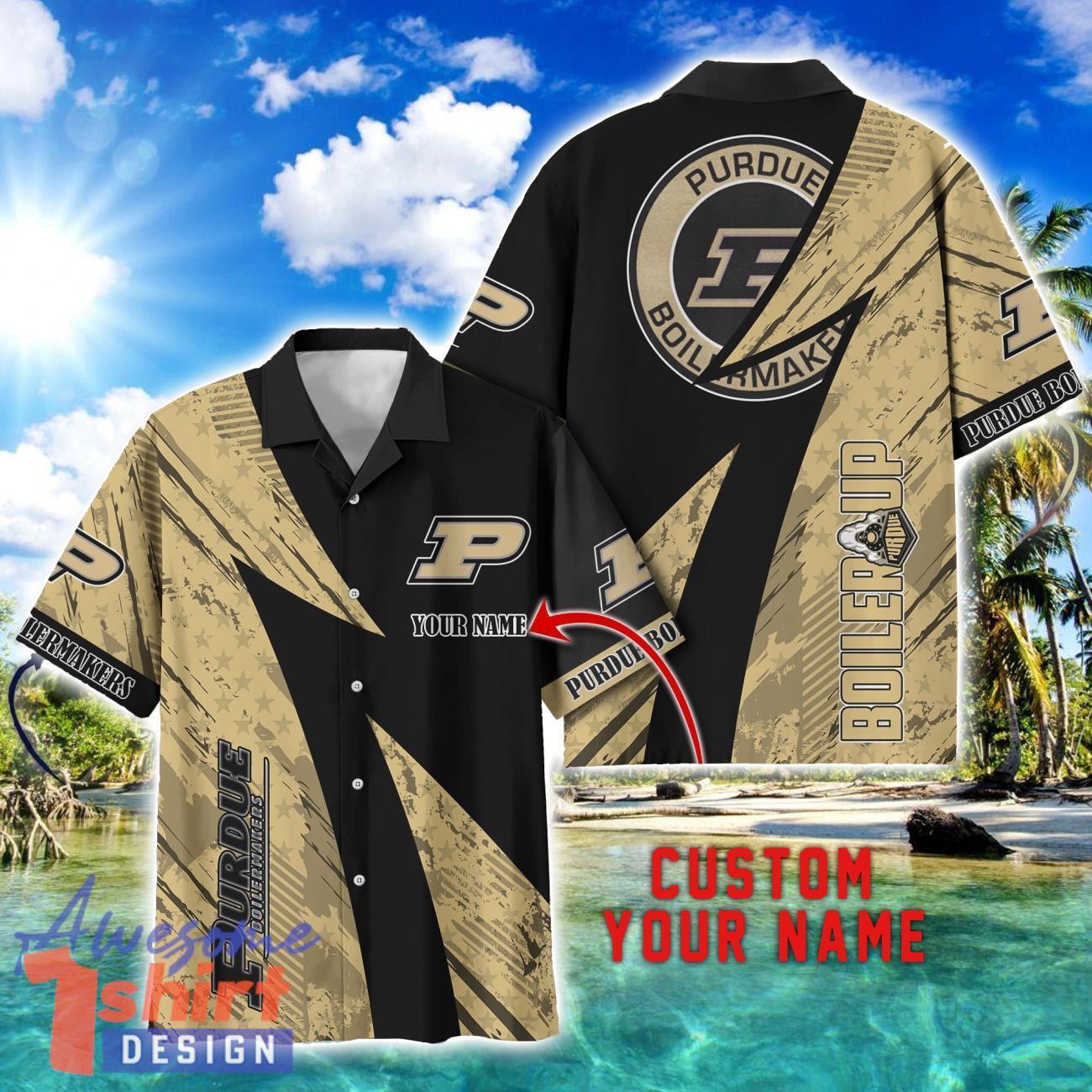 Purdue Boilermakers AOP Hawaiian Shirt Beach Summer Shirt Personalized Name For fans