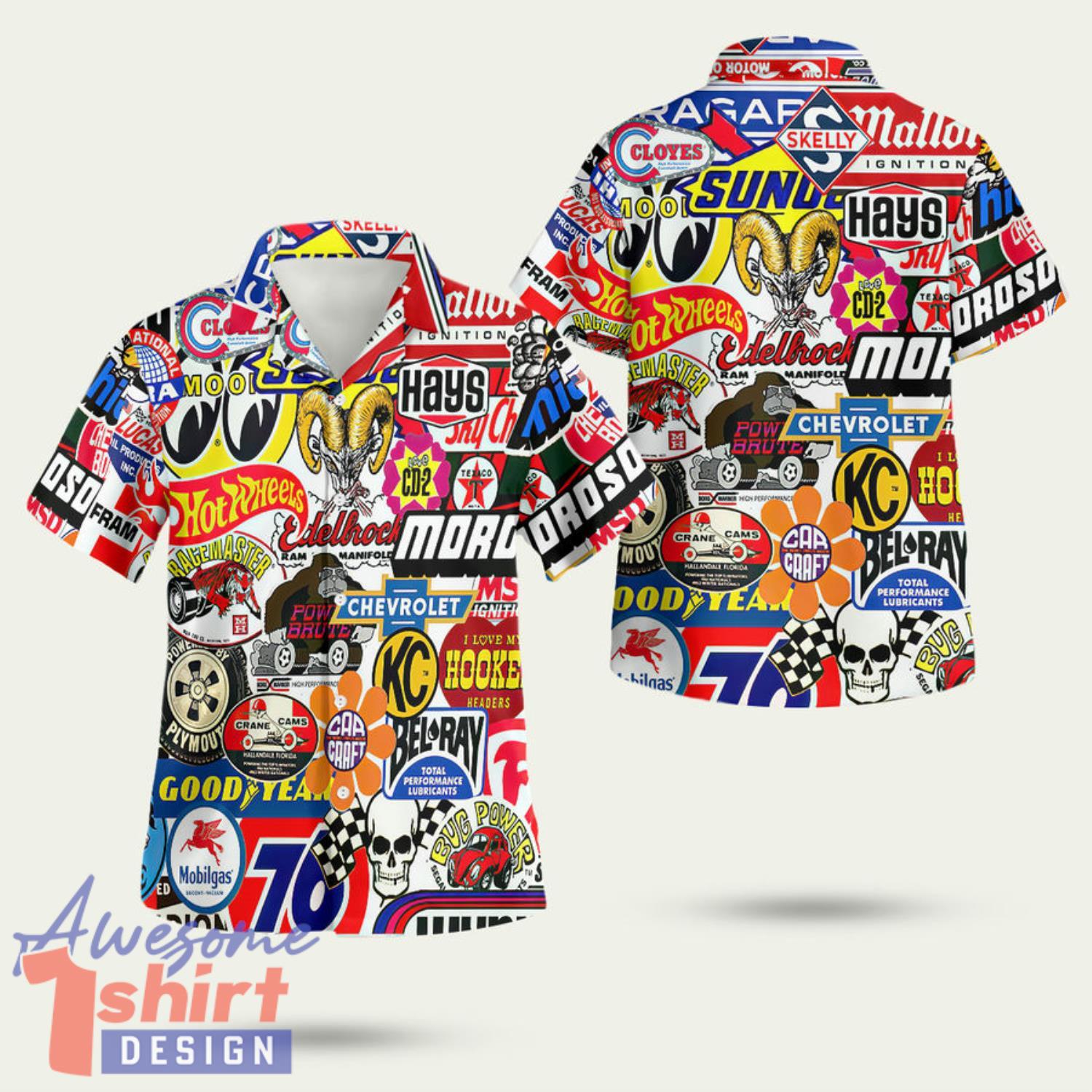 Race Car Label 3D Hawaiian Shirt Summer Style Gift