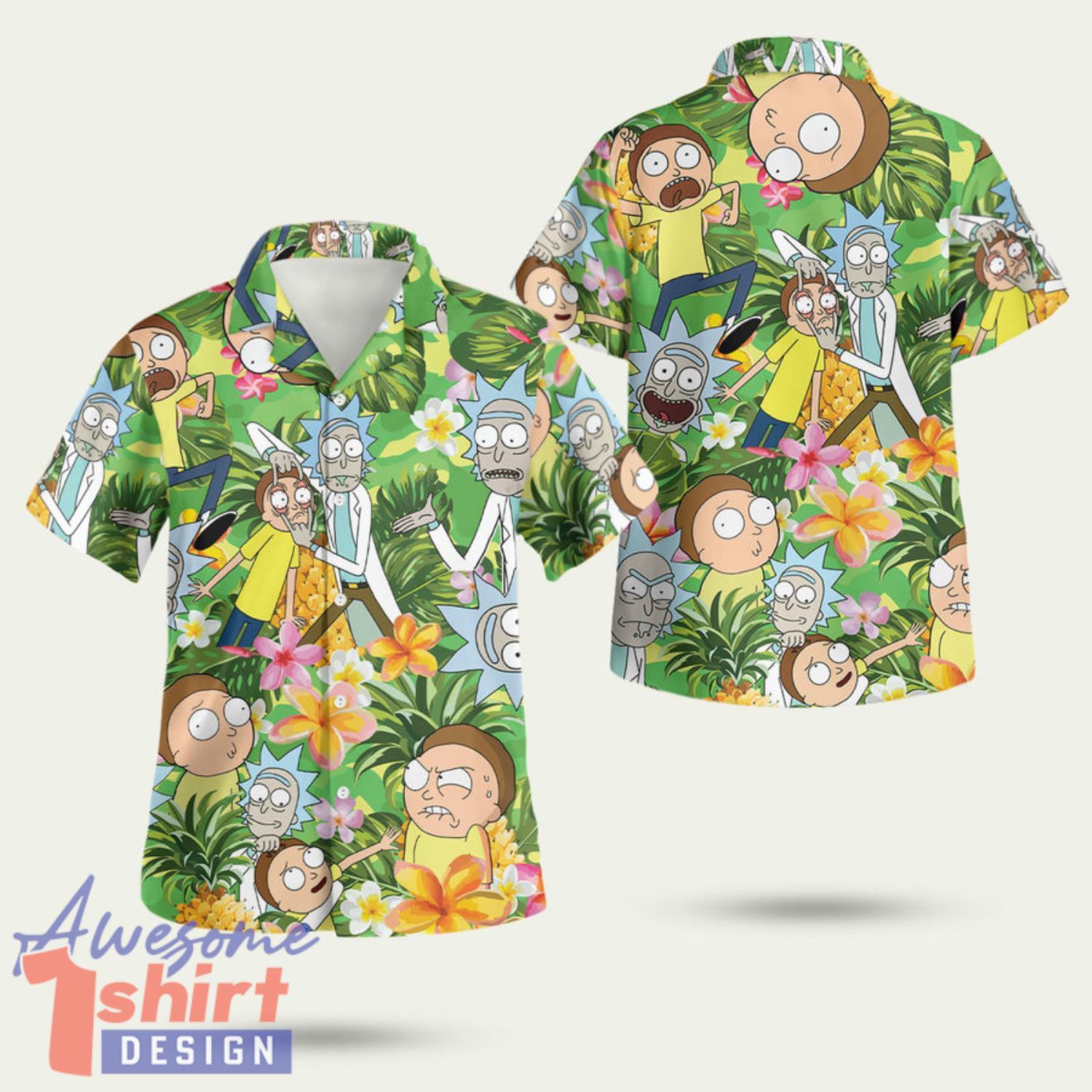 Rick And Morty Tropical 3D Hawaiian Shirt Summer Style Gift