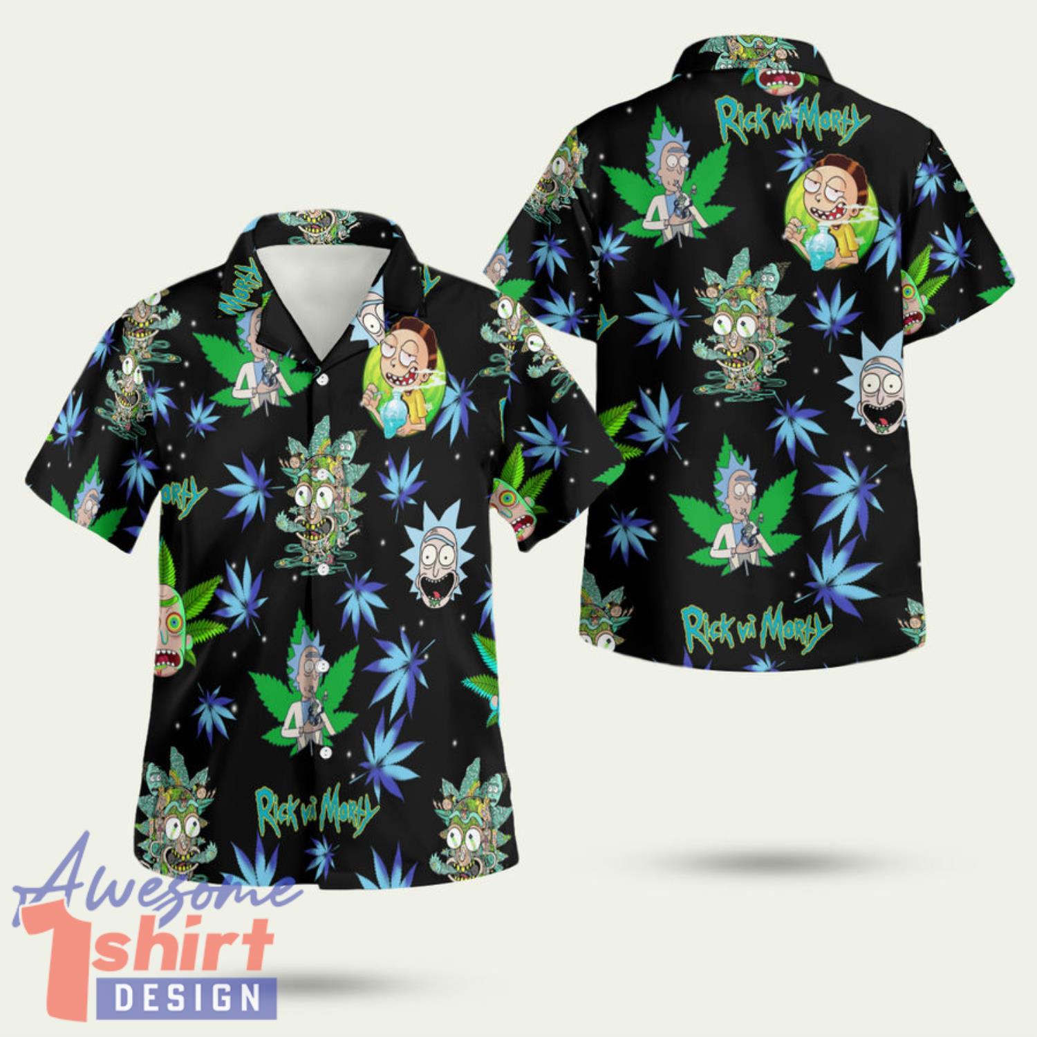 Rick And Morty Weed 3D Hawaiian Shirt Summer Style Gift