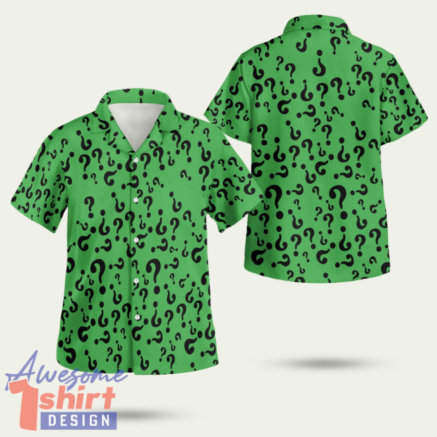 Riddler Supervillain Green 3D Hawaiian Shirt Summer Style Gift