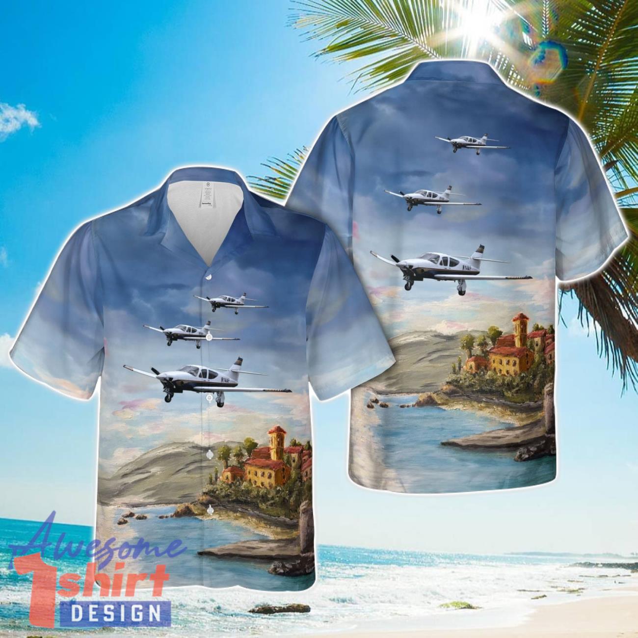 Rockwell Commander 112TCA Airplane  AOP Hawaiian Shirt Beach Gift