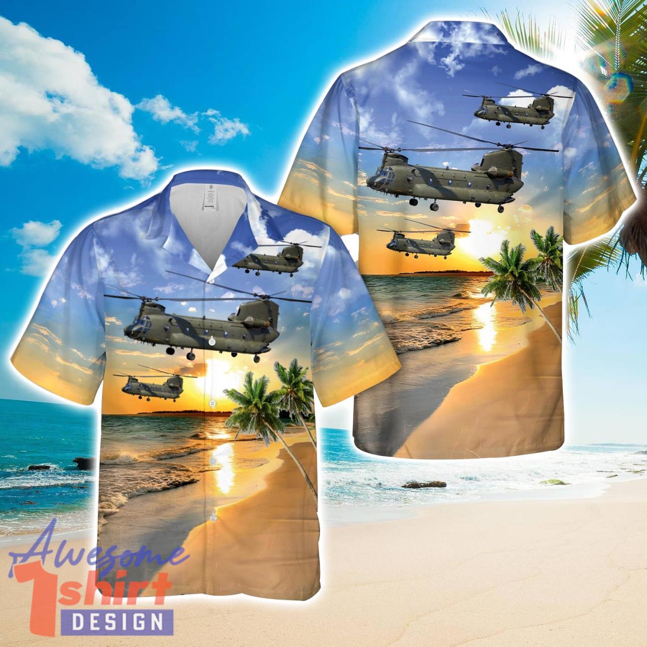 Royal Air Force Chinook HC2  Aloha 3D Hawaiian Shirt