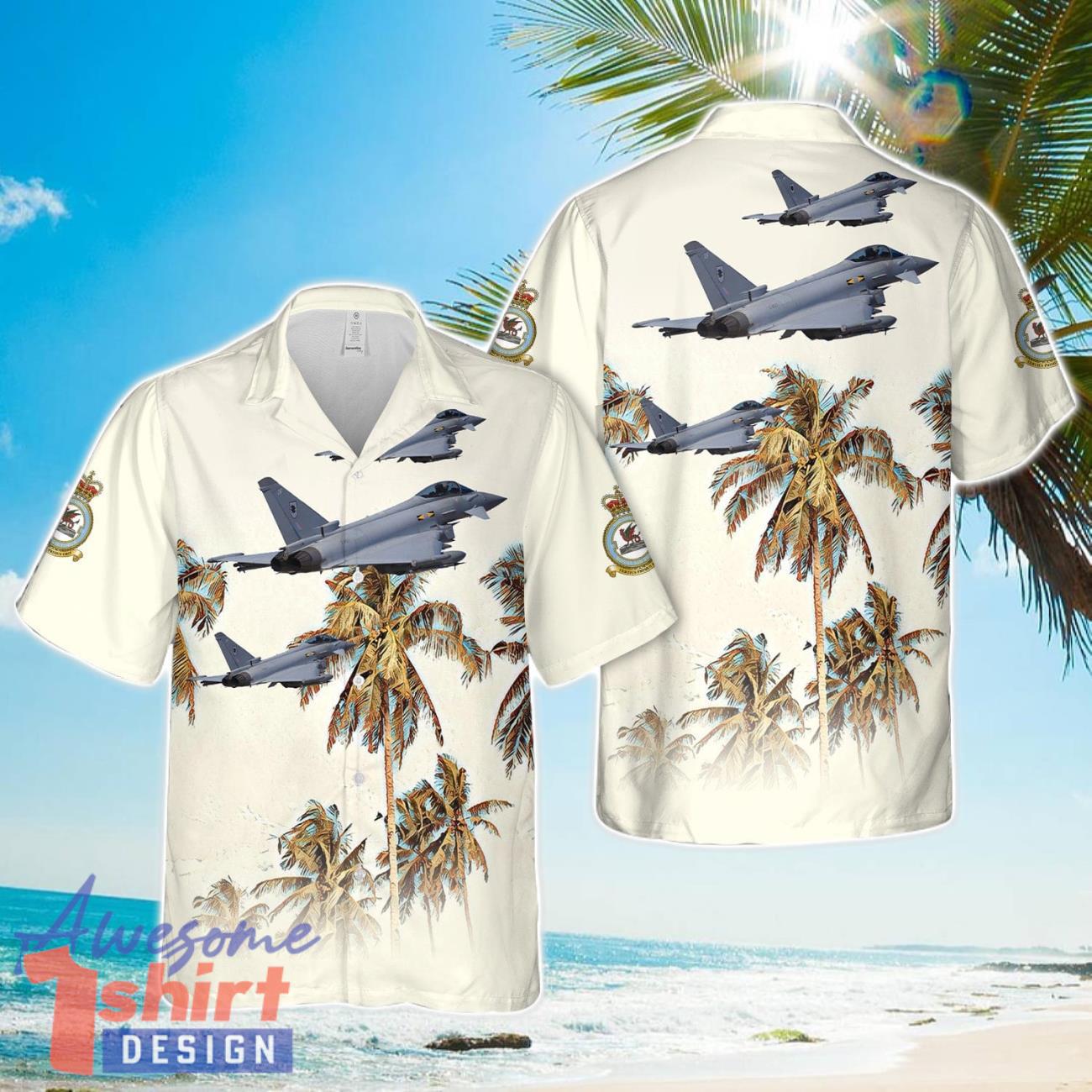 Royal Air Force No. 3 Squadron RAF Eurofighter Typhoon FGR4  AOP Hawaiian Shirt Beach Gift