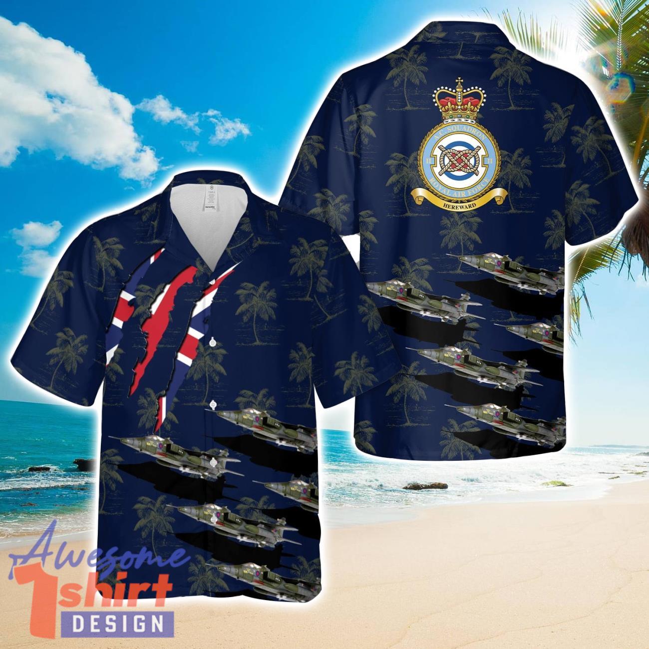 Royal Air Force SEPECAT Jaguar GR1 XZ108 of No. 2 Squadron RAF  AOP Hawaiian Shirt Beach Gift