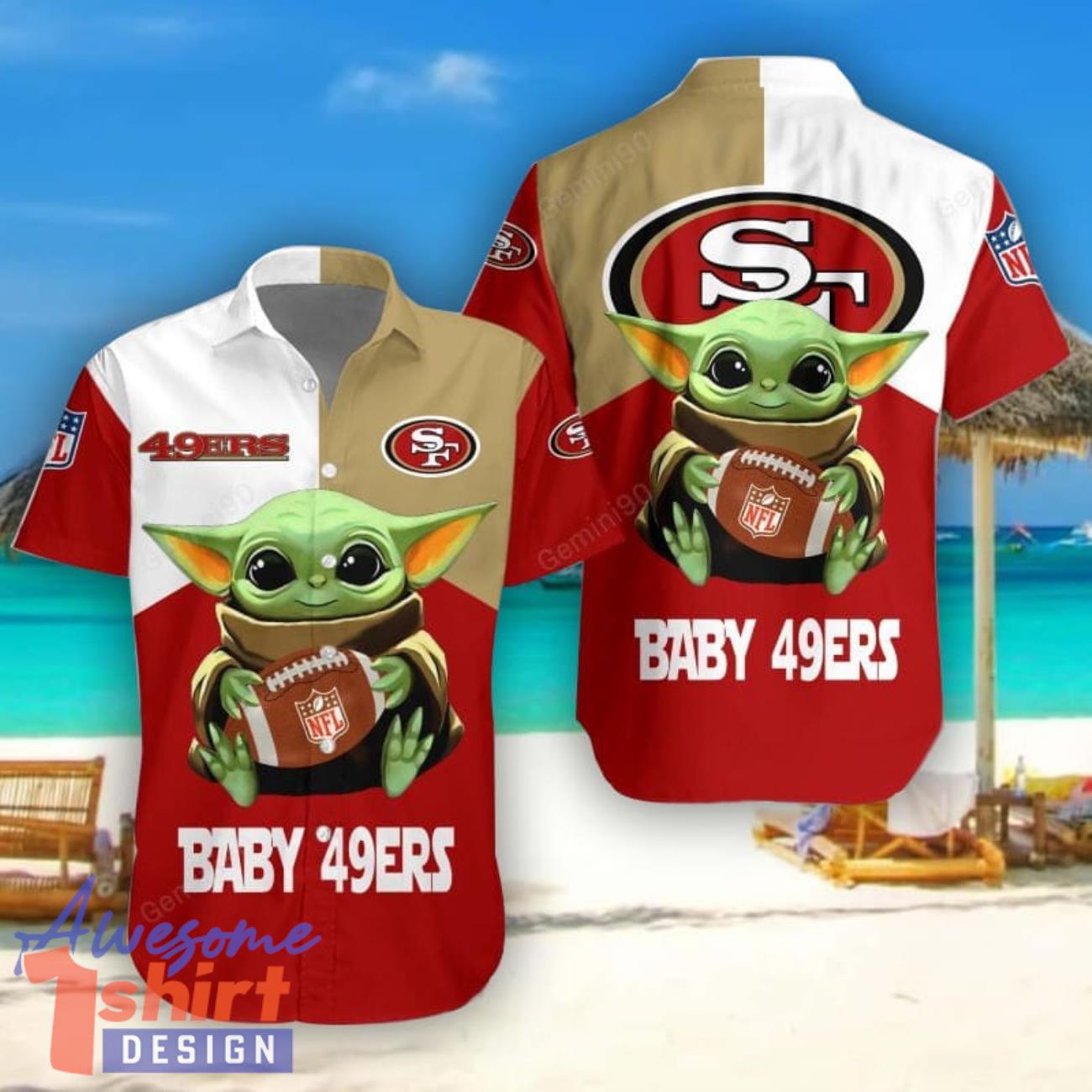 San Francisco 49ers Baby Yoda Hawaiian Shirt Cute Gift For Men And Women