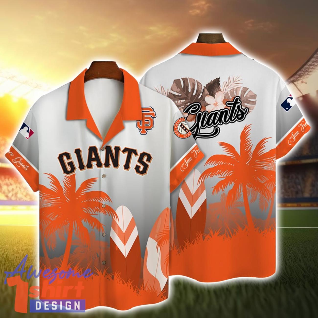 San Francisco Giants MLB Coconut Surfboard Pattern 3D Hawaiian Shirt For Fans