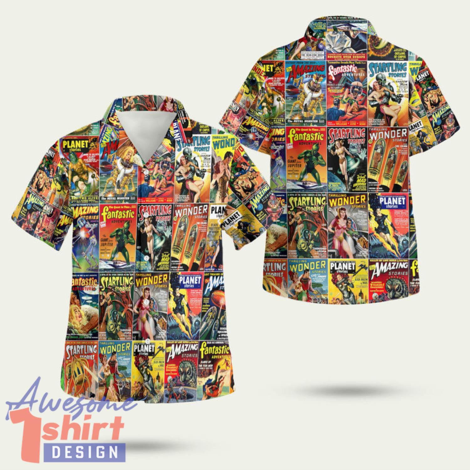 Science Fiction Magazine 3D Hawaiian Shirt Summer Style Gift