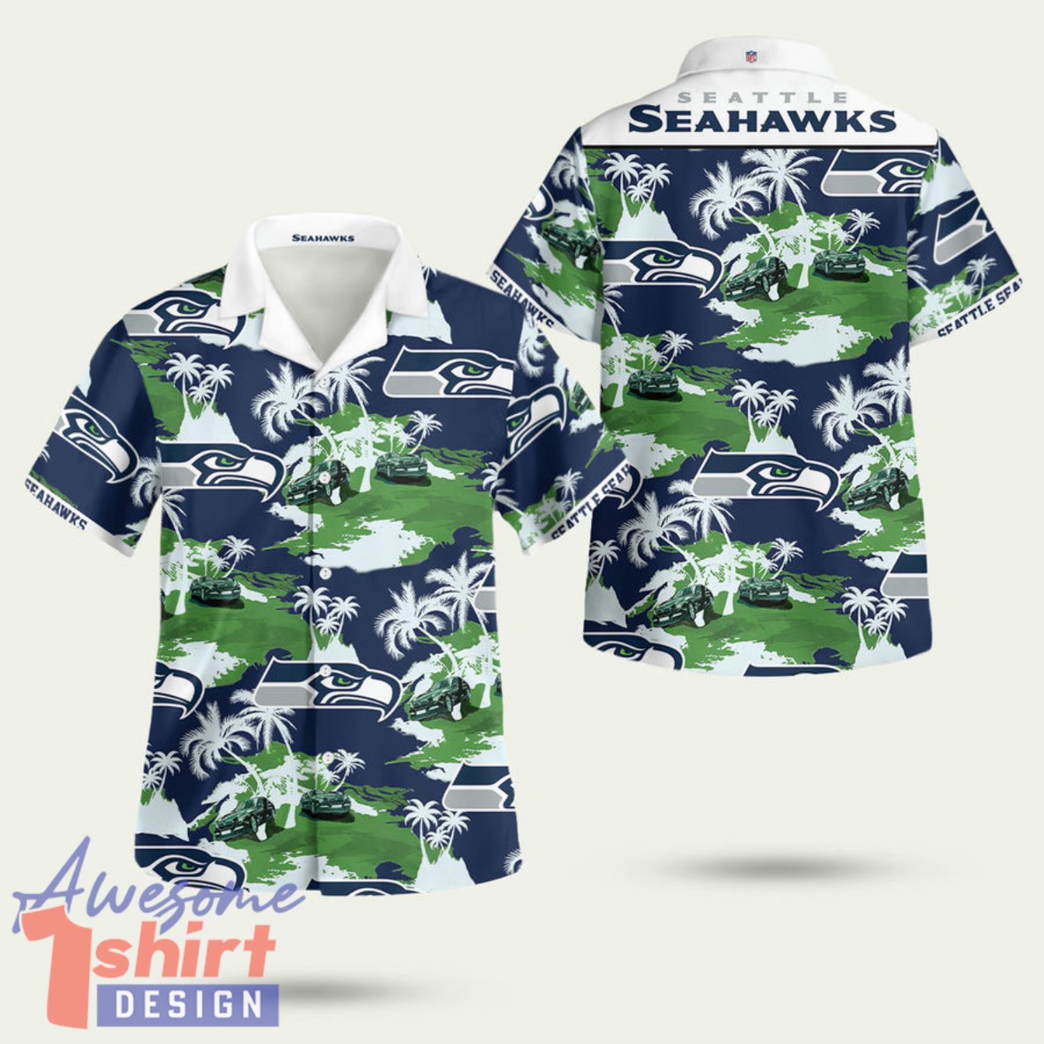 Seattle Seahawks Coconut Tree Fit Body 3D Hawaiian Shirt Summer Style Gift