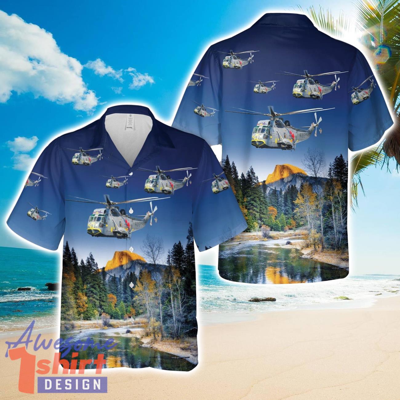 Sikorsky CH-124 Sea King helicopter  AOP Hawaiian Shirt Beach Gift