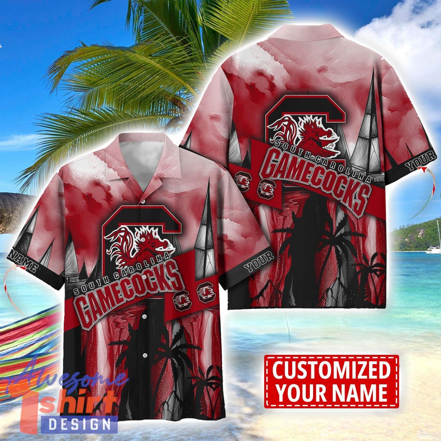 South Carolina Gamecocks Hawaii Shirt Custom Name Sports Team Beach Shirt