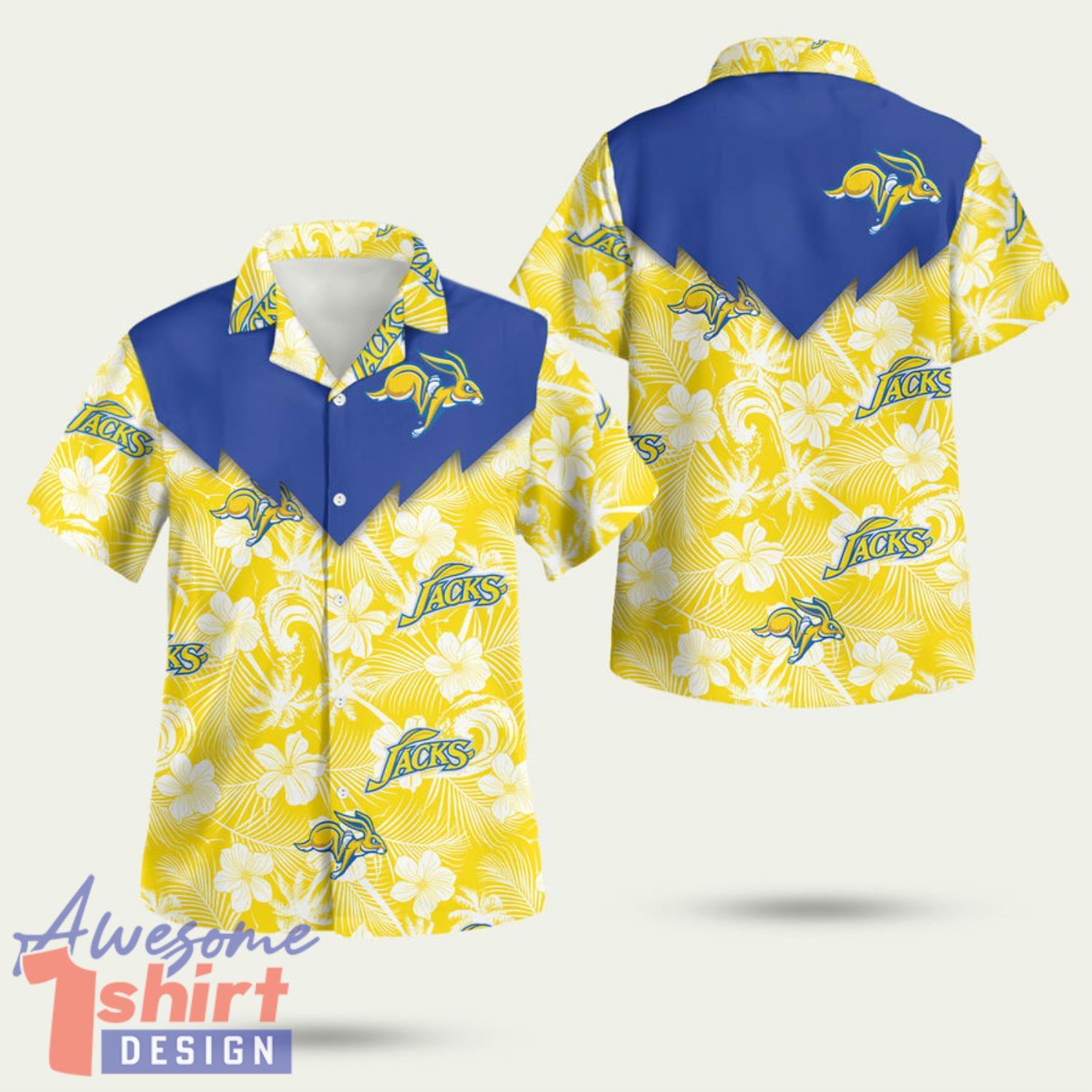 South Dakota State Jackrabbits Yellow 3D Hawaiian Shirt Summer Style Gift