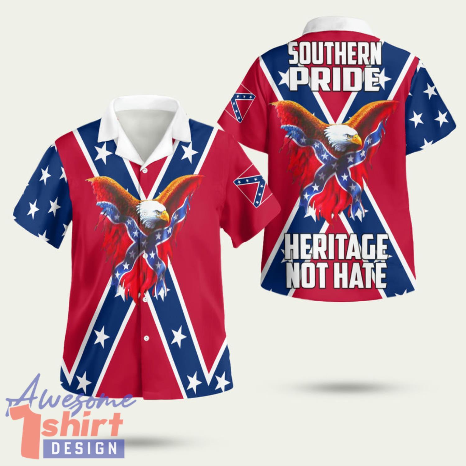 Southern Pride Heritage Not Hate 3D Hawaiian Shirt Summer Style Gift