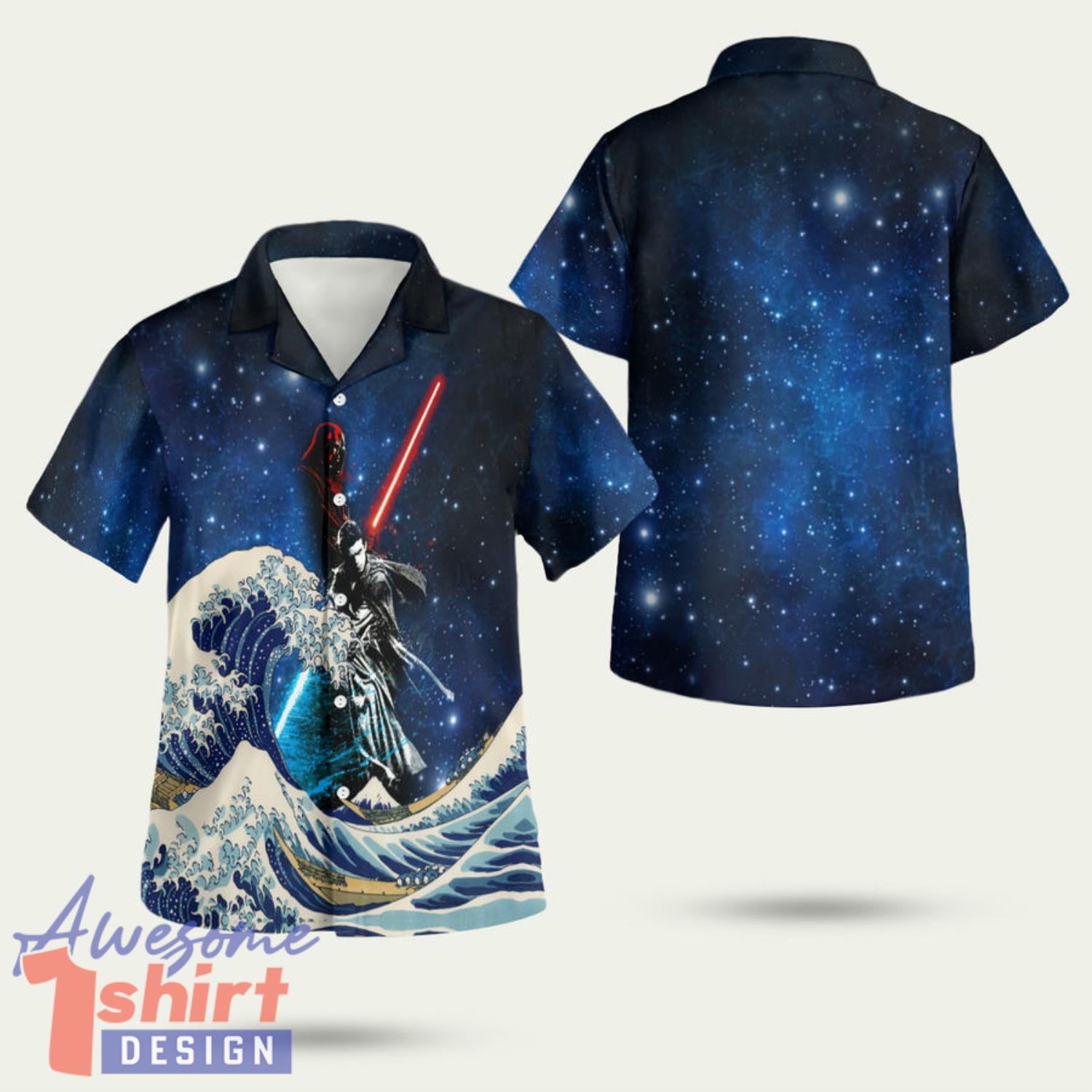 Star Wars Battle Darth Vader And Luke Skywalker Waves 3D Hawaiian Shirt Summer Style Gift