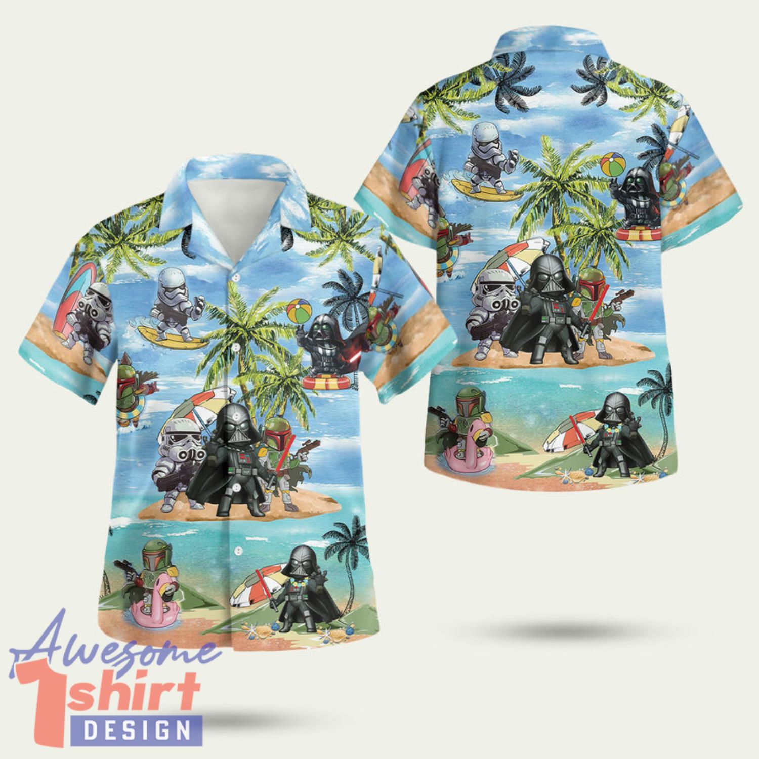 Star Wars Darth Vader Boba Fett Storm Trooper 3D Hawaiian Shirt Summer Style Gift