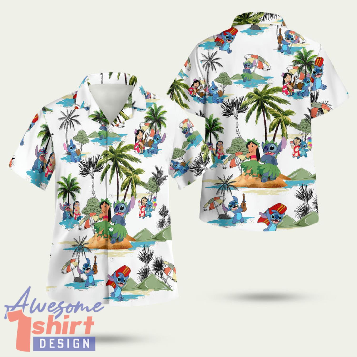 Stitch And Lilo Summer Time 3D Hawaiian Shirt Summer Style Gift