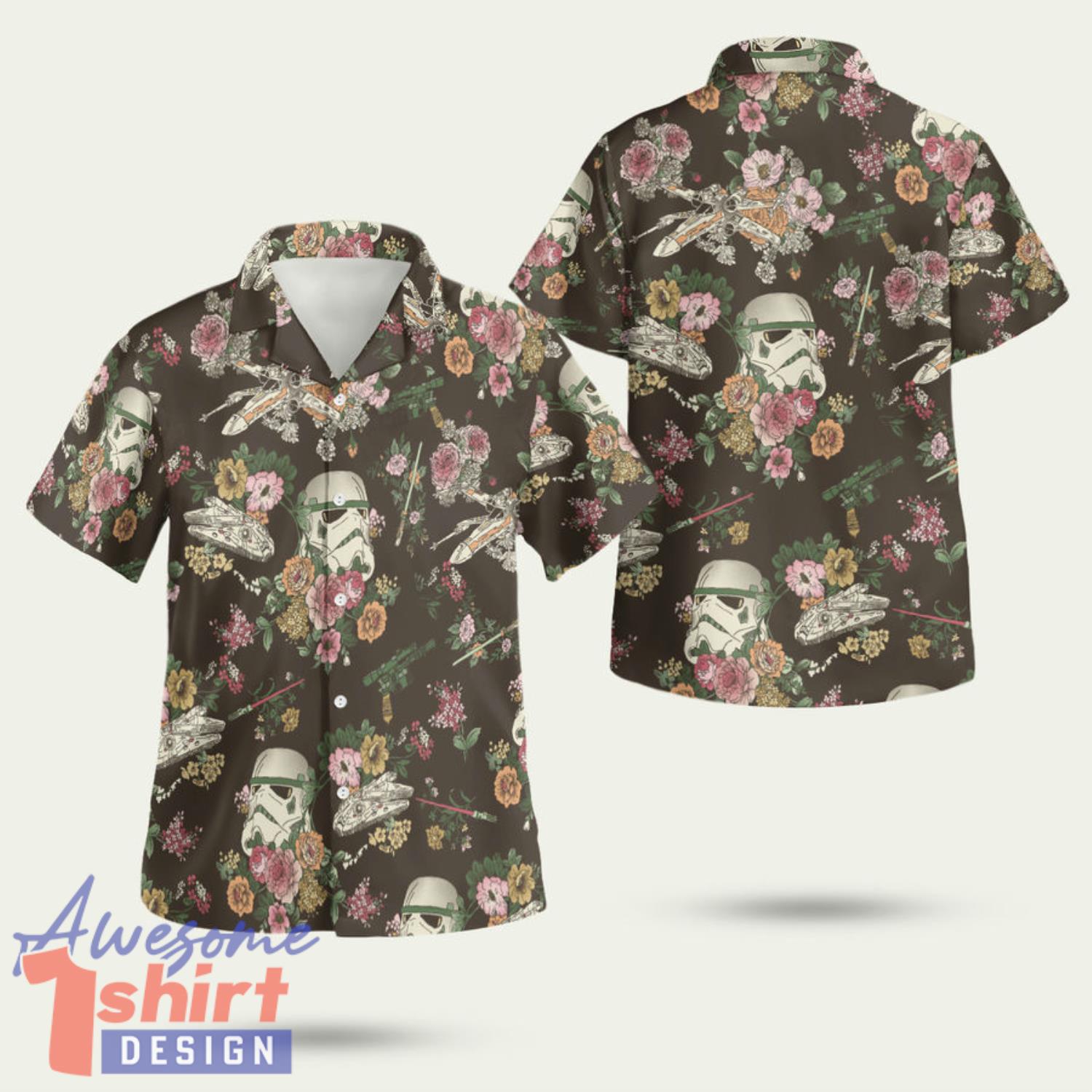 Stormtrooper Flower 3D Hawaiian Shirt Summer Style Gift