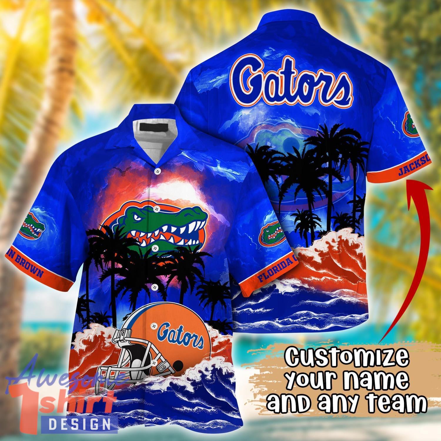 Florida Gators NCAA Team Logo Custom Name 3D Hawaiian Shirt Gift Ideas