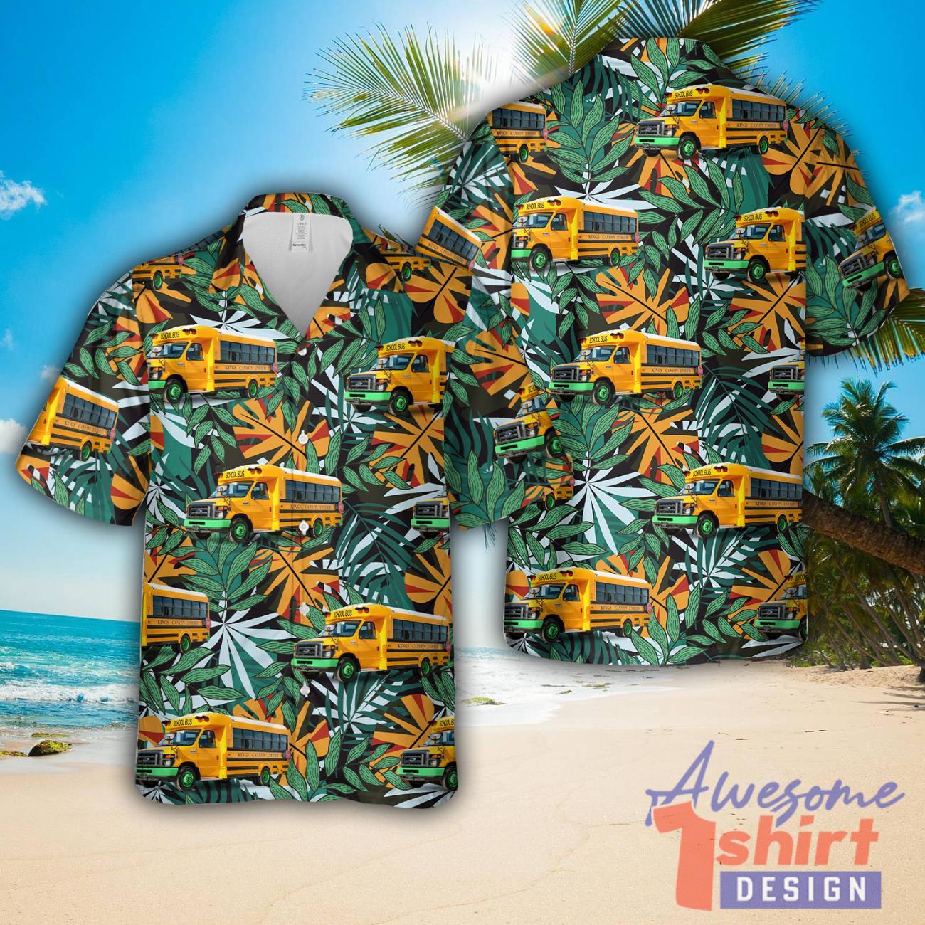 Ford E-Series School bus Type A 3d Hawaiian Shirt